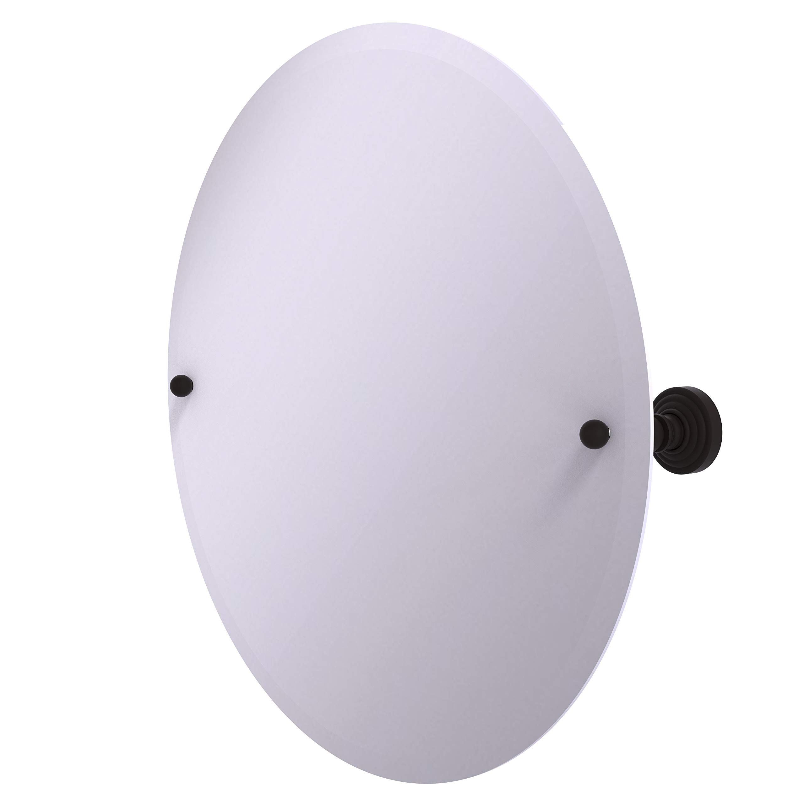 Allied Brass WP-90 Frameless Round Tilt Beveled Edge Wall Mirror in Oil Rubbed Bronze - Perfect for Bathroom, Bedroom, and Entryway Decor
