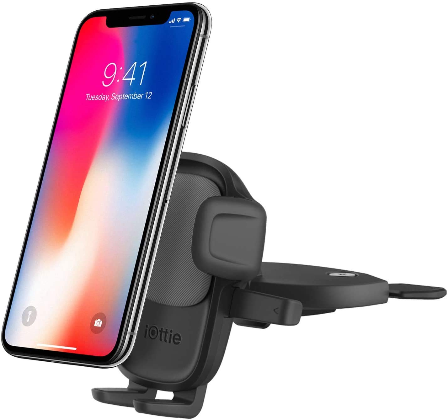 iOttie Easy One Touch 5 CD Slot Universal Car Phone Mount Holder - Compatible with iPhone, Samsung, Moto, Huawei, Nokia, LG & Most Smartphones - Perfect for Hands-Free Driving & GPS Navigation
