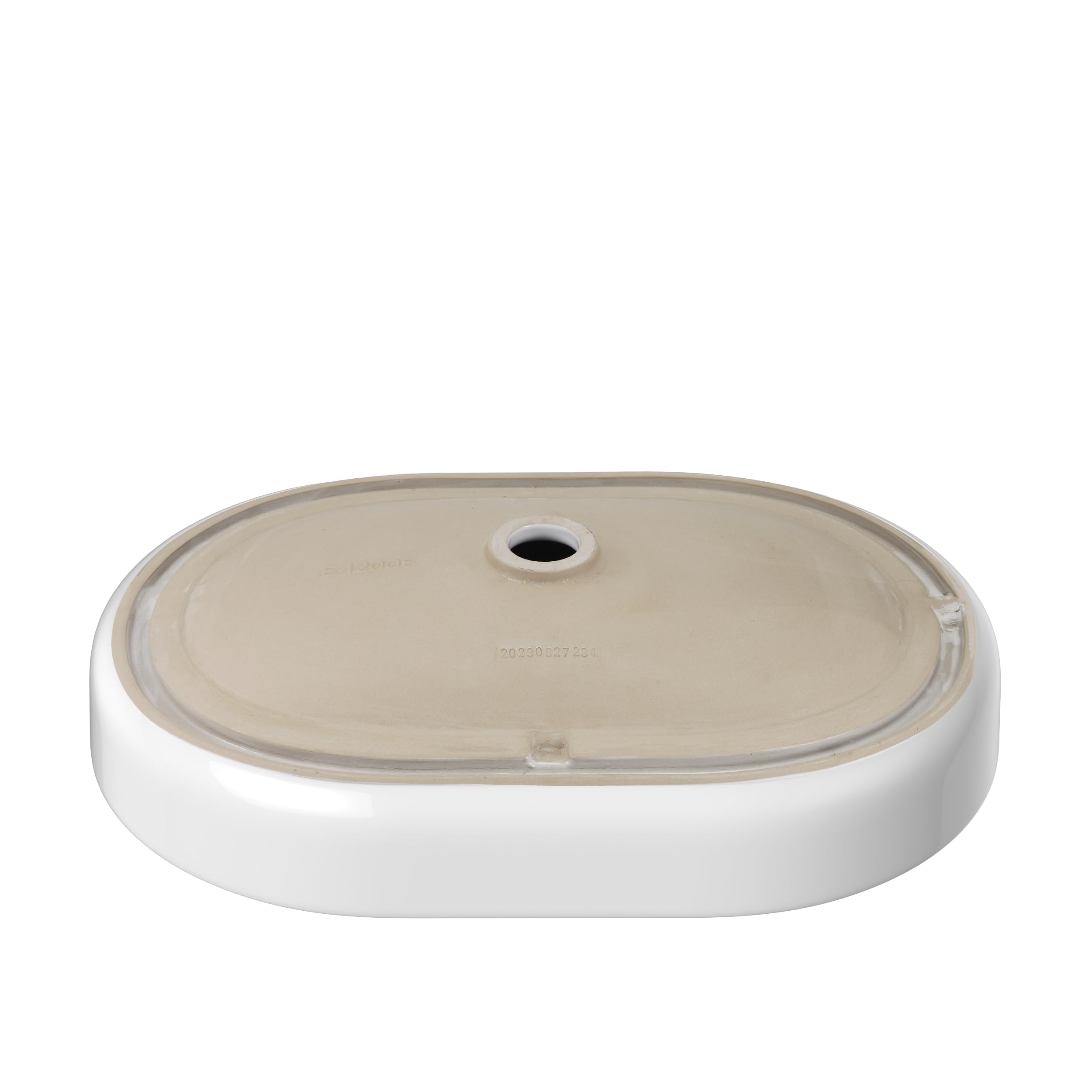 ELLAI Polaris Oval White Ceramic Bathroom Vessel Sink - 23.6