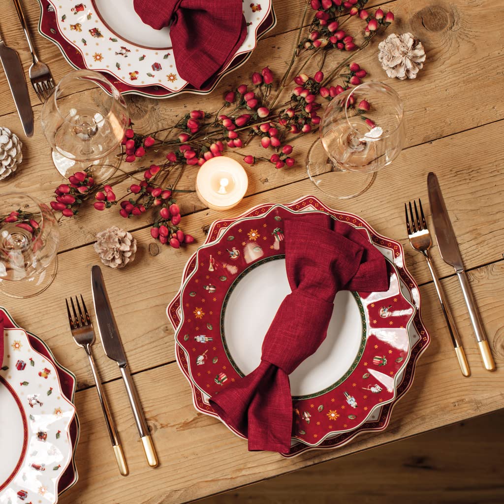 Villeroy & Boch Delight Red Dinner Plate - Elegant Fine China for Formal Dining, Restaurant & Special Occasions