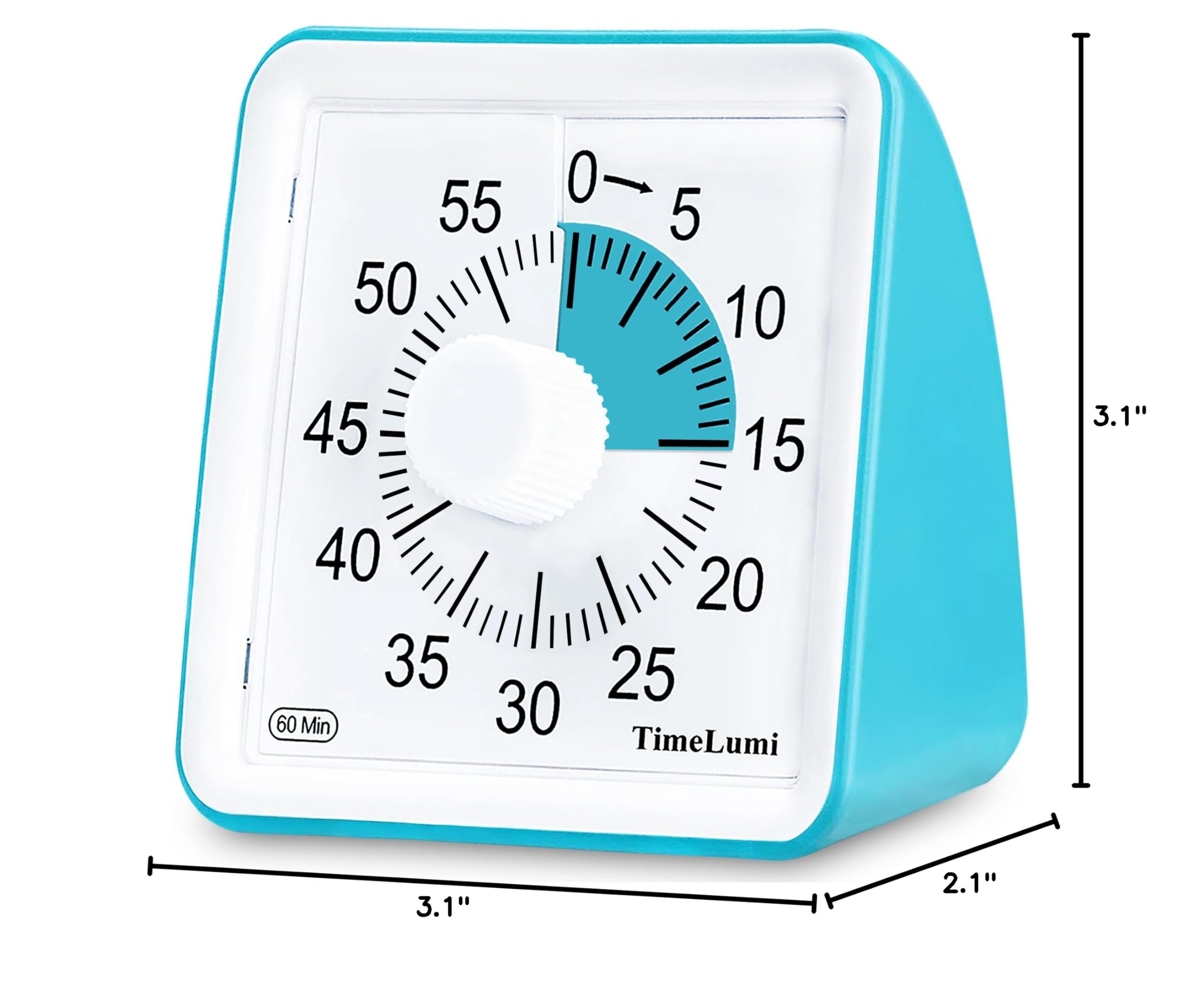 60-Minute Visual Timer for Kids - Silent Countdown Clock for Classroom, Study & Home Use - Time Management Tool for Toddlers, Teachers & Adults (Blue) - Perfect for Homework, Cooking & Productivity Tasks