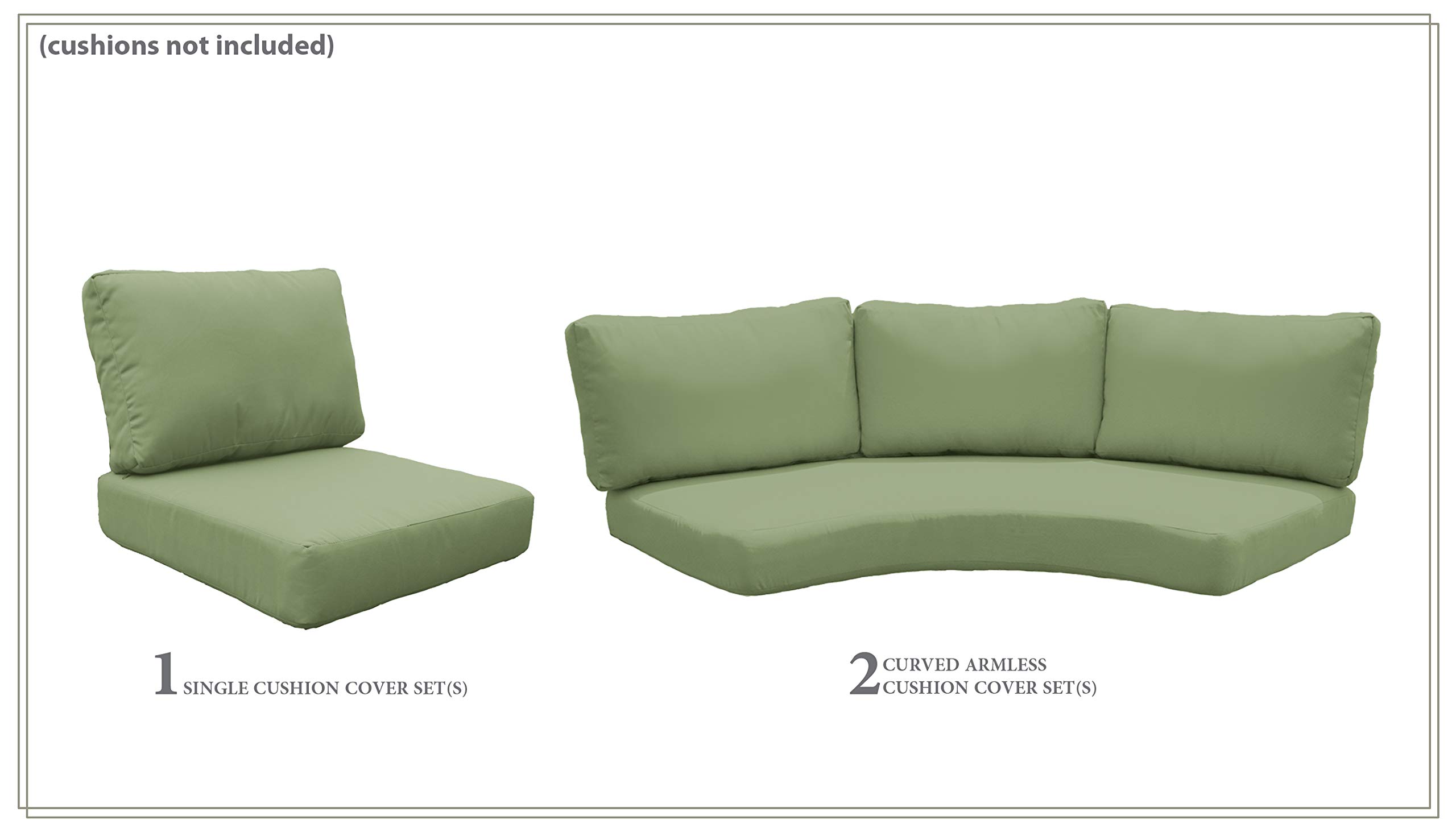 TK Classics High Back Cover Set in Cilantro Green for BARBADOS-06n Outdoor Patio Furniture - Waterproof & UV Resistant Cushion Covers (Cushions Not Included) - Perfect for Garden, Poolside & Deck Decor