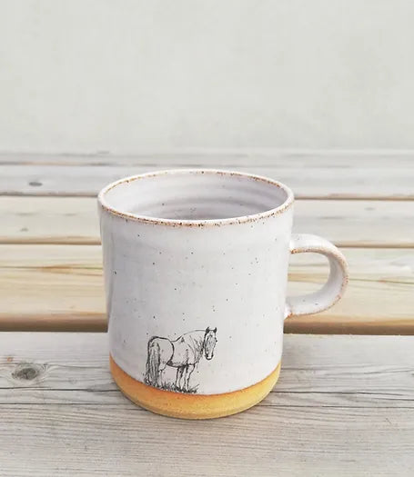 Handmade Horse Design Espresso Cup - Ceramic Coffee Cup for Espresso, Latte & Cappuccino - Perfect for Home, Office & Cafe Use
