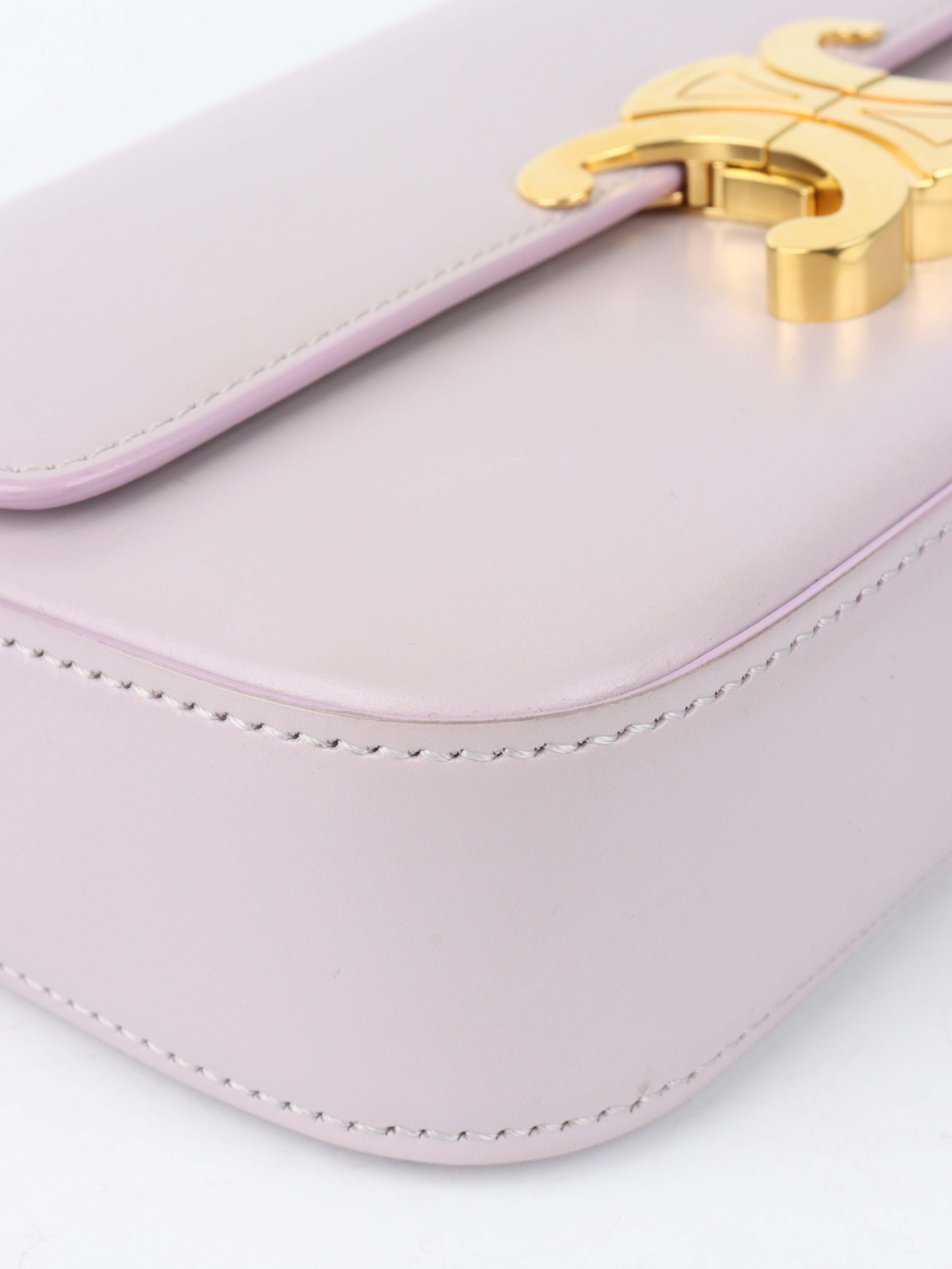 Celine Claude Shoulder Bag in Light Lavender - Women's Luxury Leather Crossbody Purse for Work, Travel & Evening Out
