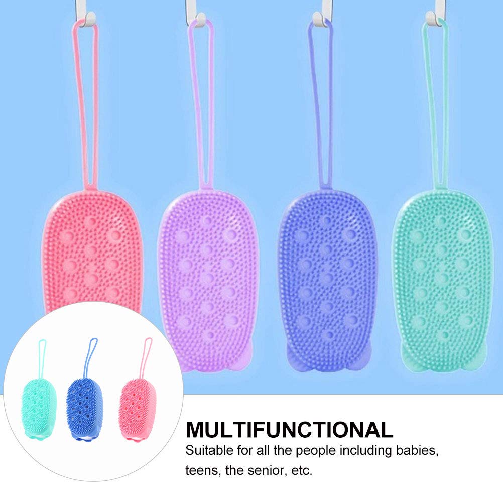 3pcs Silicone Bath Brushes - Double Sided Exfoliating & Massaging Shower Brush Set for Deep Cleansing & Relaxation - Perfect for Spa, Bath Time & Body Care Routine