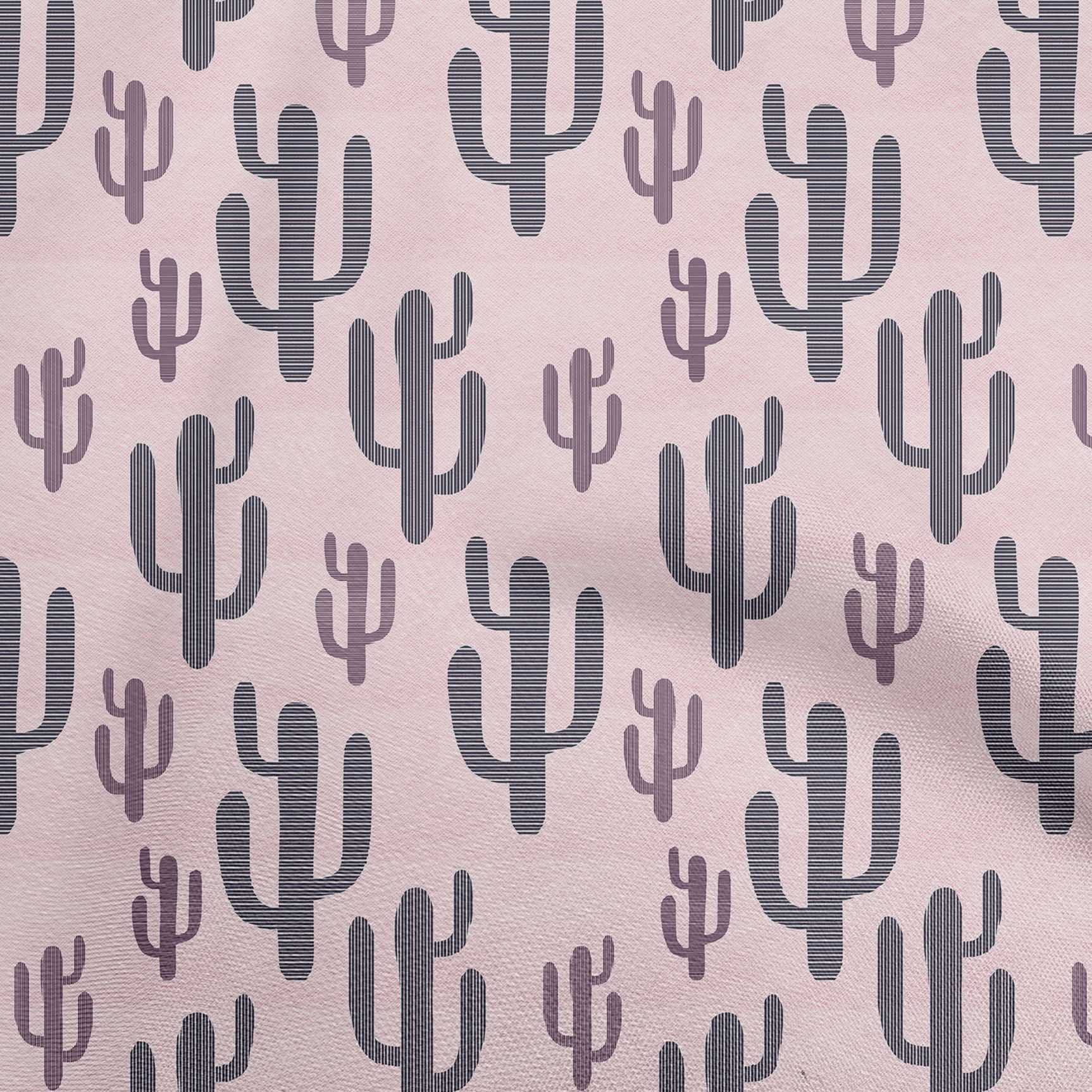 oneOone Viscose Chiffon Fabric - Light Pink Cactus Print - 42 Inch Wide - Soft Flowy Material for DIY Dresses, Blouses & Scarves - Perfect for Summer Fashion Sewing Projects
