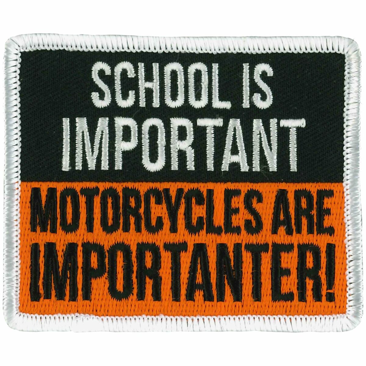 School Is Important Patch - Motivational Iron-On Embroidered Patch for Backpacks, Jackets & Jeans - Perfect for Students, Teachers & School Spirit