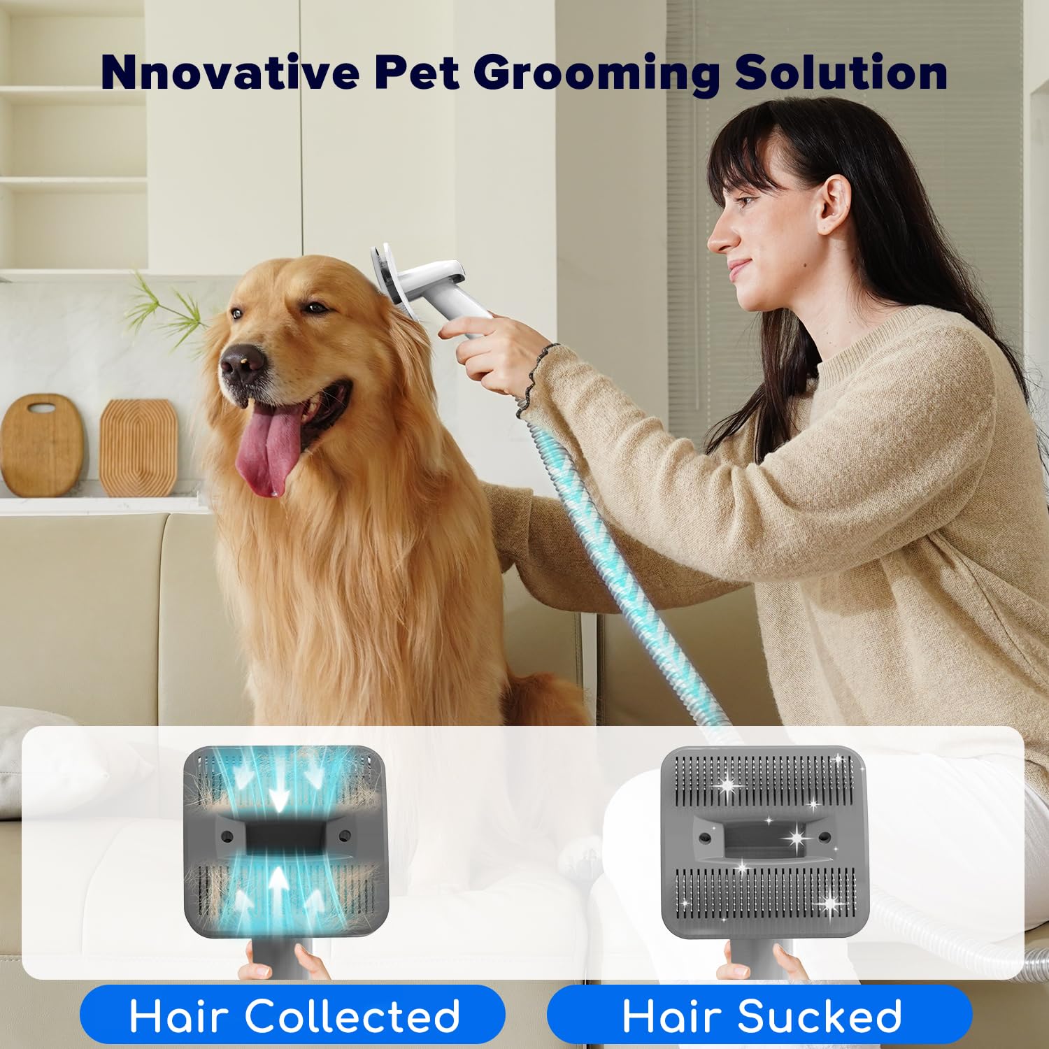 Professional Dog Grooming Kit with 15000Pa Powerful Vacuum - Pet Hair Remover, Clippers, Brush & Nail Grinder - Stainless Steel Tools for Home Pet Care - Perfect for Shedding Control & Daily Grooming