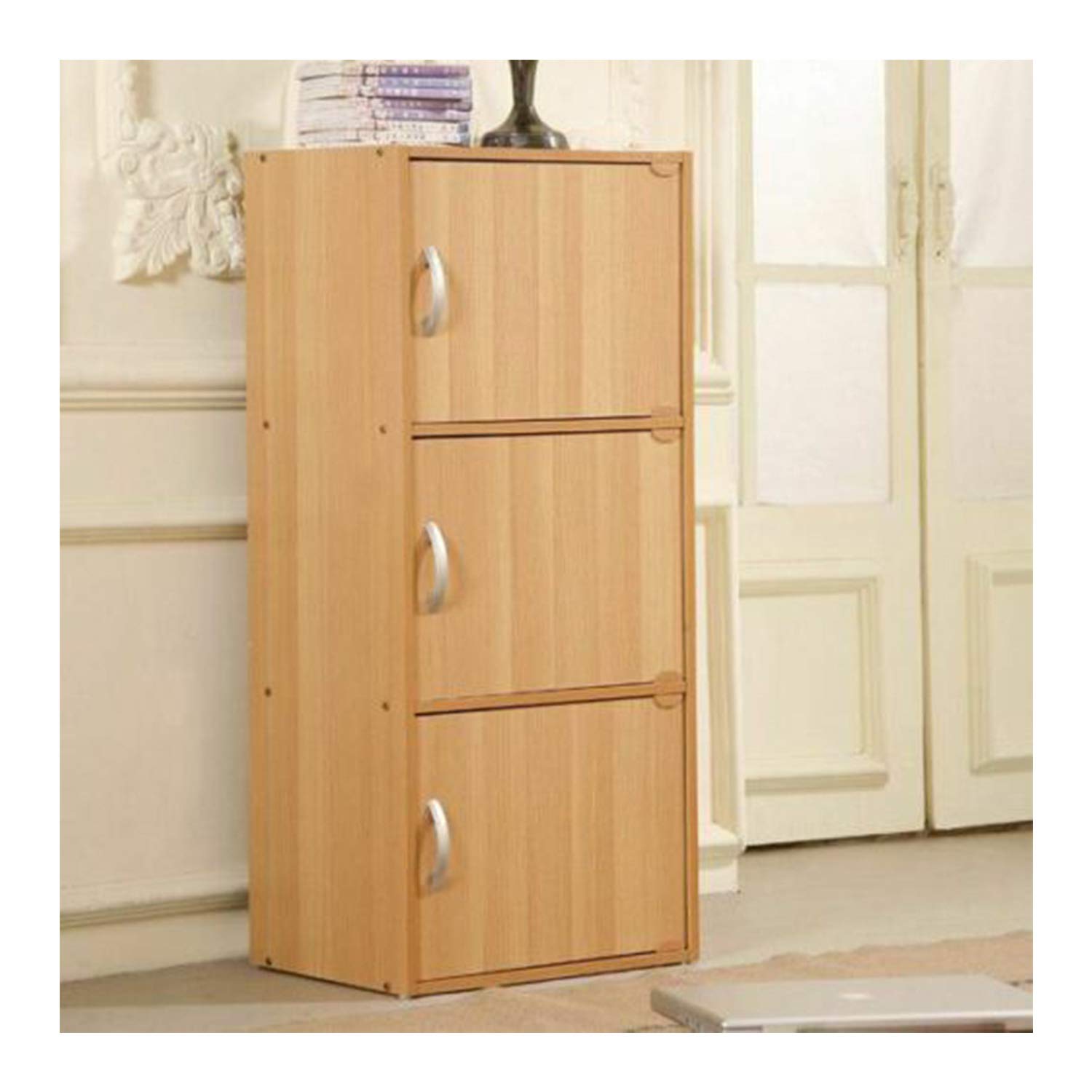 Beech Wood 3-Door Storage Cabinet - 16