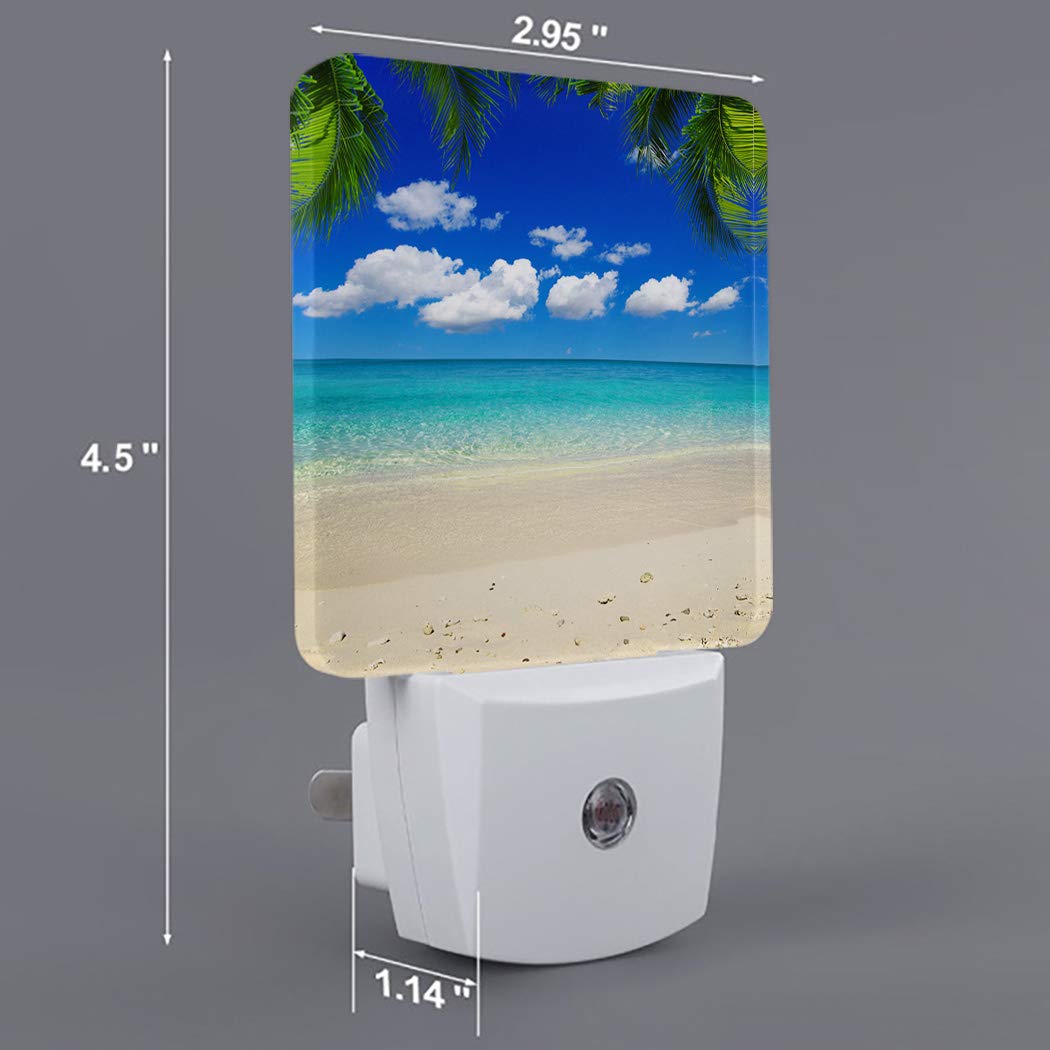 LED Night Light with Auto Sensor - Blue Ocean Skyline for Bedroom & Kids Room