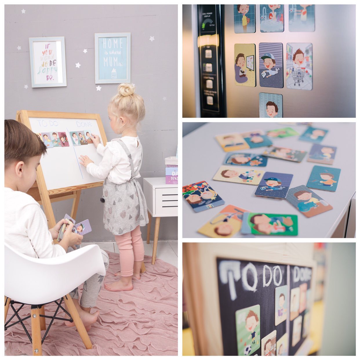 OKID Magnetic Picture Cards for Kids - Visual Schedule for Daily Routines & Toddler Activities, Autism & ADHD Communication Tools with Picture Exchange System - Perfect for Home, Classroom & Therapy Use