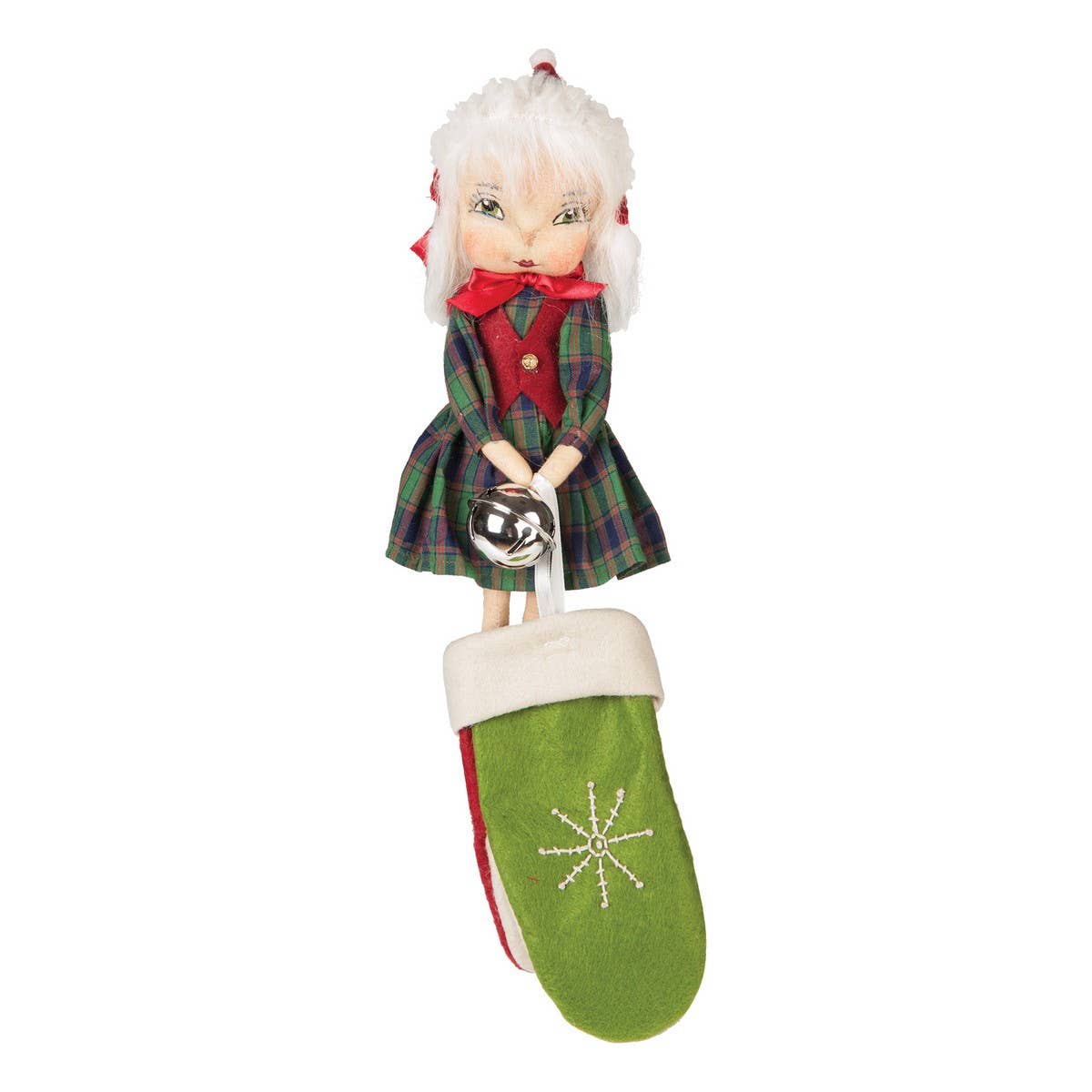 Ava Gathered Traditions Christmas Mitten Hanger - Holiday Decor for Fireplace Mantel, Stocking Holder, Festive Home Decor for Xmas Season