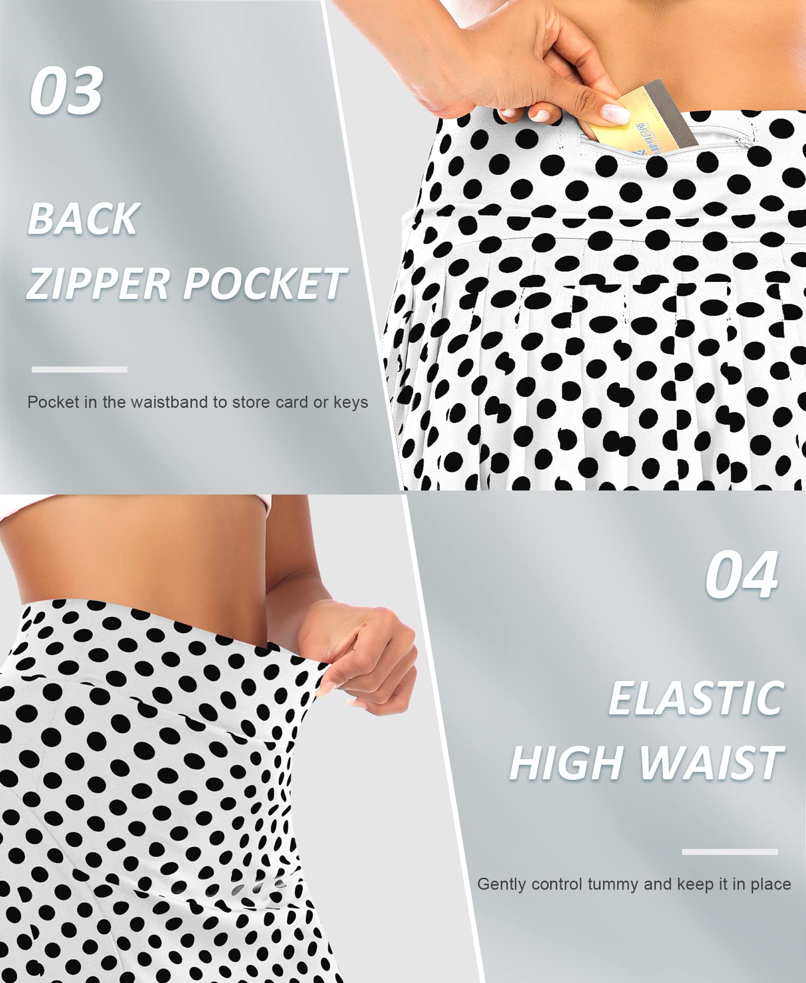 **Women's High Waisted Pleated Tennis Skirts with Pockets - Athletic Golf Skorts for Running, Workout & Sports - Comfortable & Stylish Activewear for Tennis, Golf & Gym**