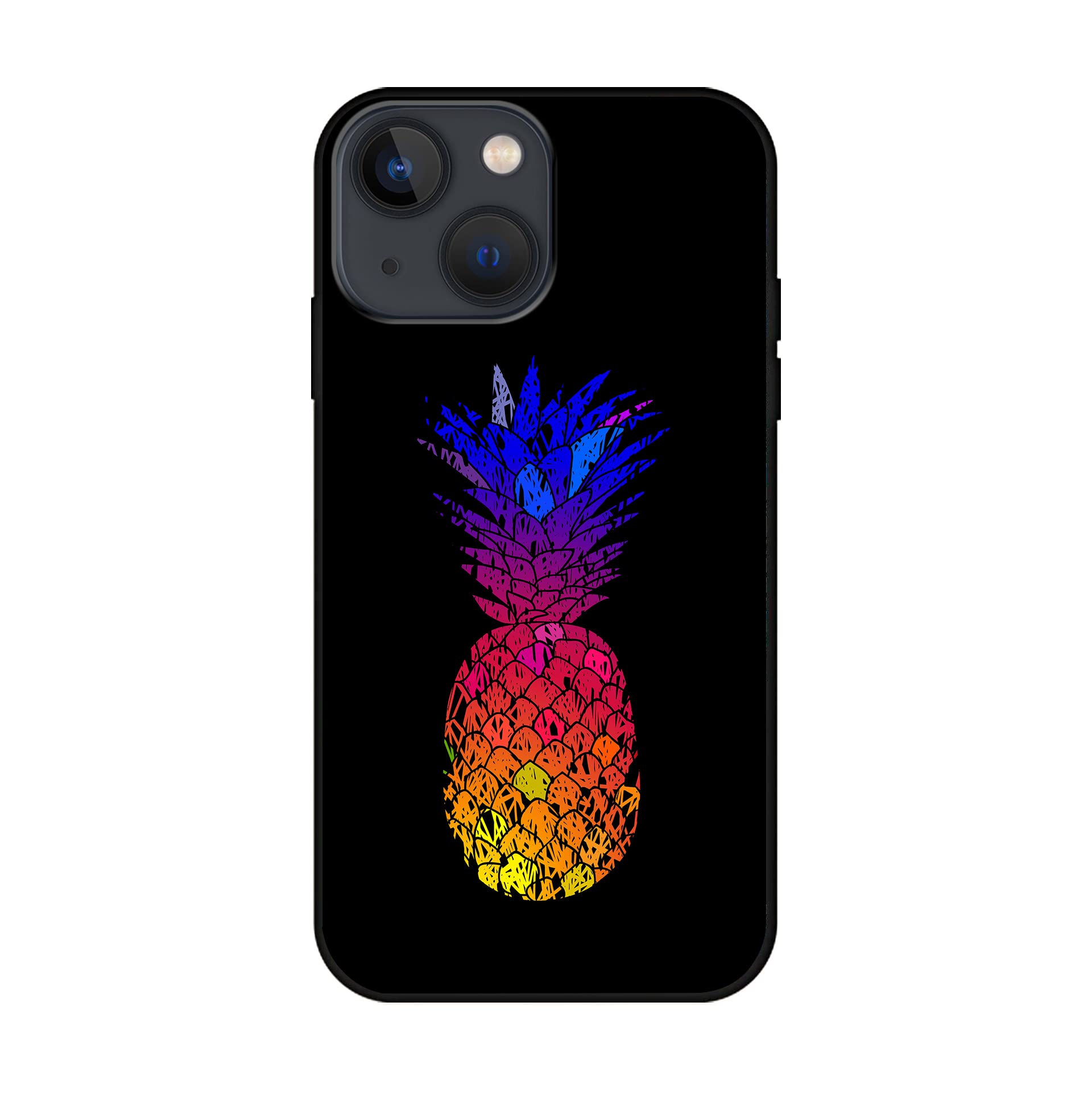 Colorful Pineapple iPhone 14 Case - Shockproof Soft TPU Protective Cover for iPhone 14 (6.1 inch) | Trendy Bright Design for Women & Men | Perfect for Summer, Beach & Tropical Vacations