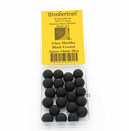 14mm Charcoal Frosted Glass Marbles - Pack of 20 for Home Decor, DIY Crafts & Kids Games | Premium Quality Decorative Marbles for Vases, Terrariums & Board Games (WONGM036)