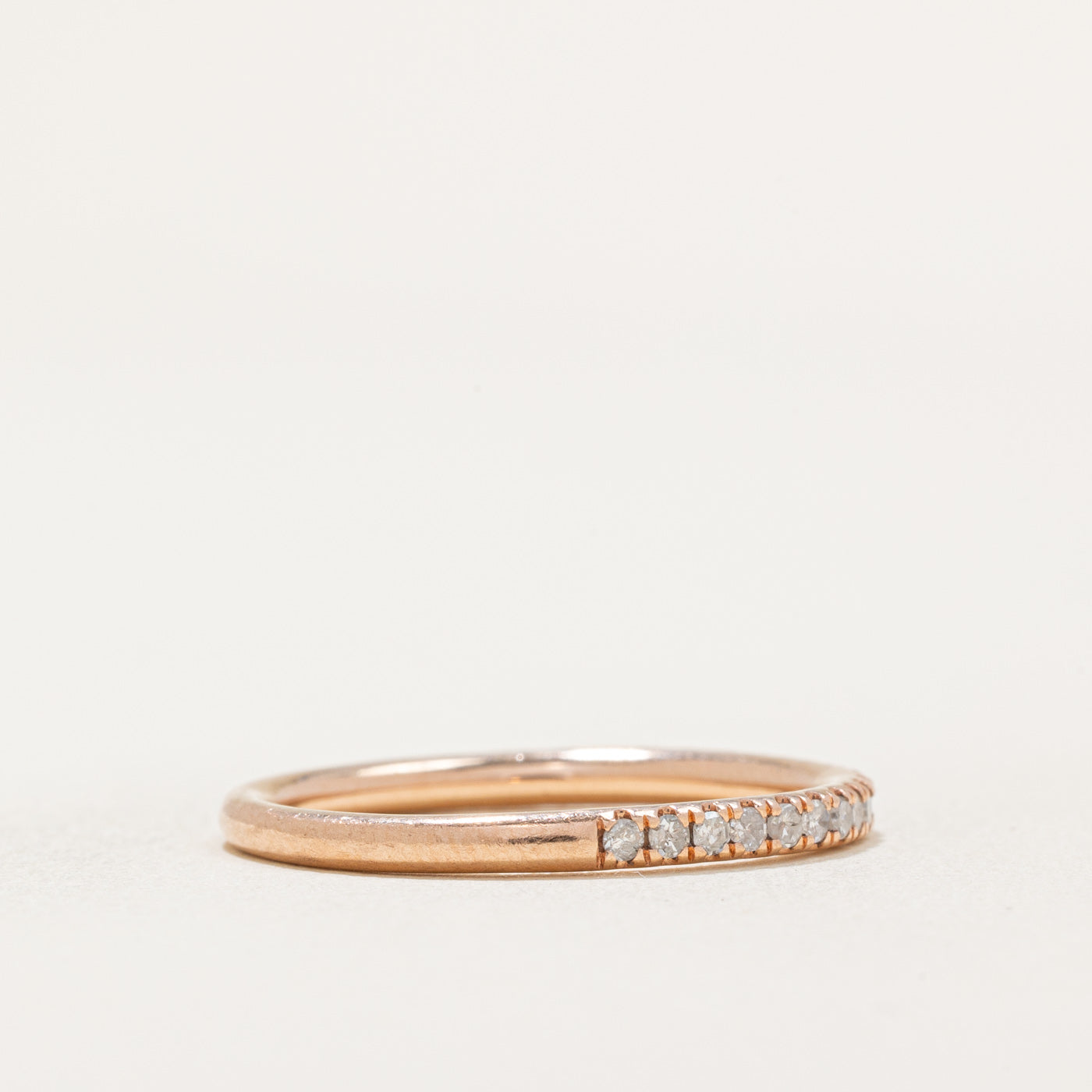 Rose Gold Semi Eternity Diamond Wedding Band Ring - 0.27 Carat Total Weight (0.27ctw) - Size 8.25 - Perfect for Anniversary, Engagement & Bridal Jewelry Gifts