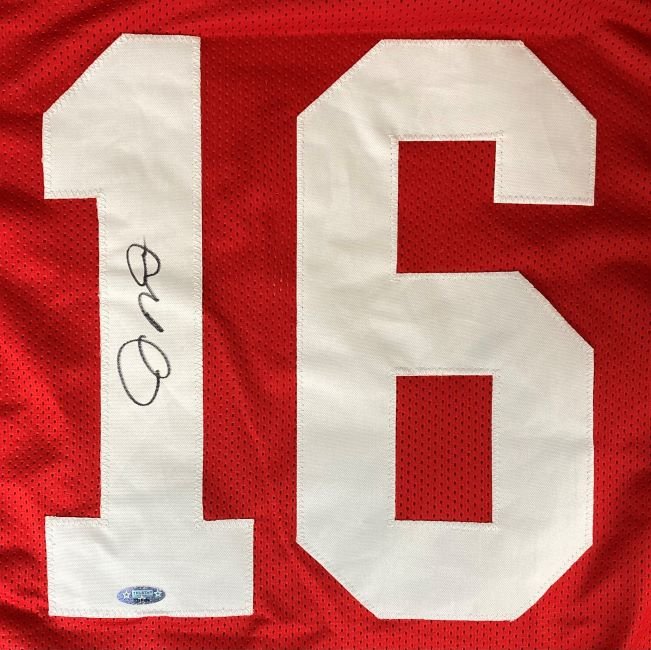 Joe Montana Autographed San Francisco 49ers Red Football Jersey - Certified by Tristar - Perfect for Collectors, Sports Fans, and Game Day Display