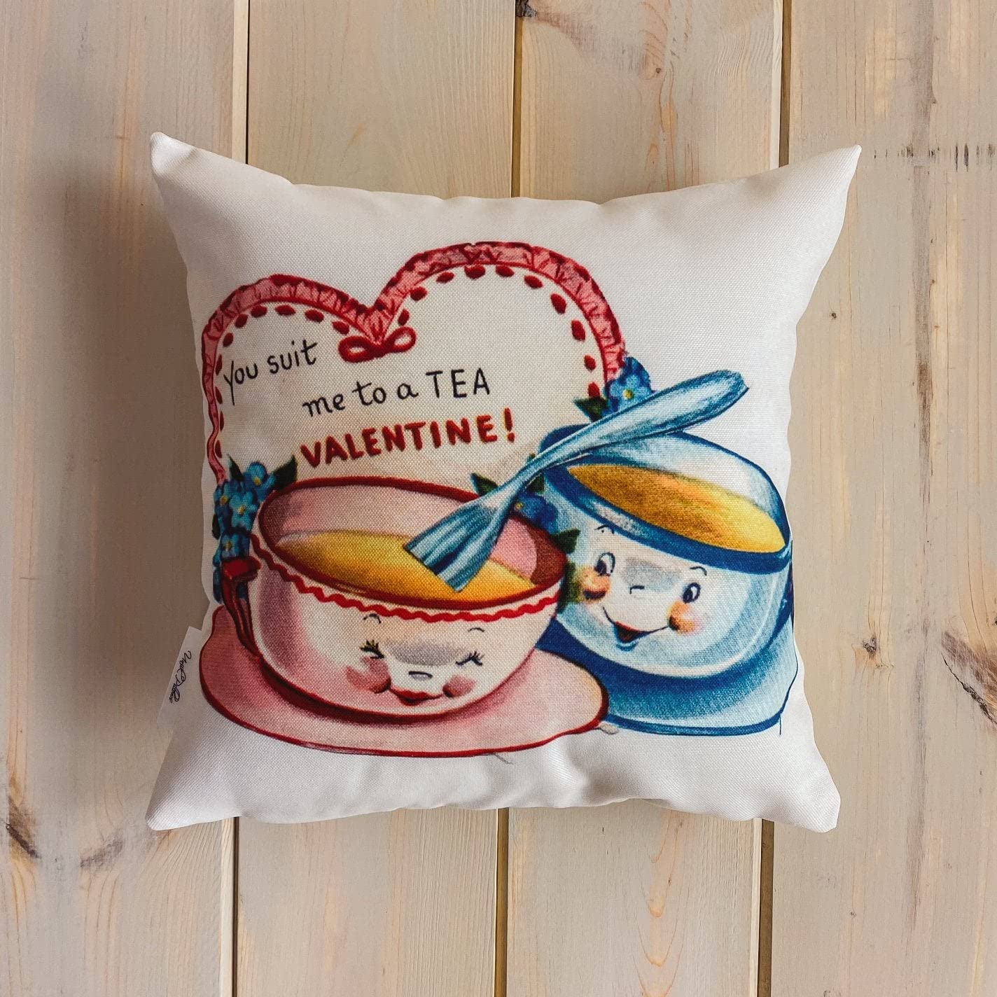 You Suit Me to a Tea Valentine's Day Pillow Cover - Romantic Throw Pillow for Her, Valentine's Home Decor & Bedroom Decor - Perfect for Couples Gifts, Sofa Decor, and Cozy Living Room Accents