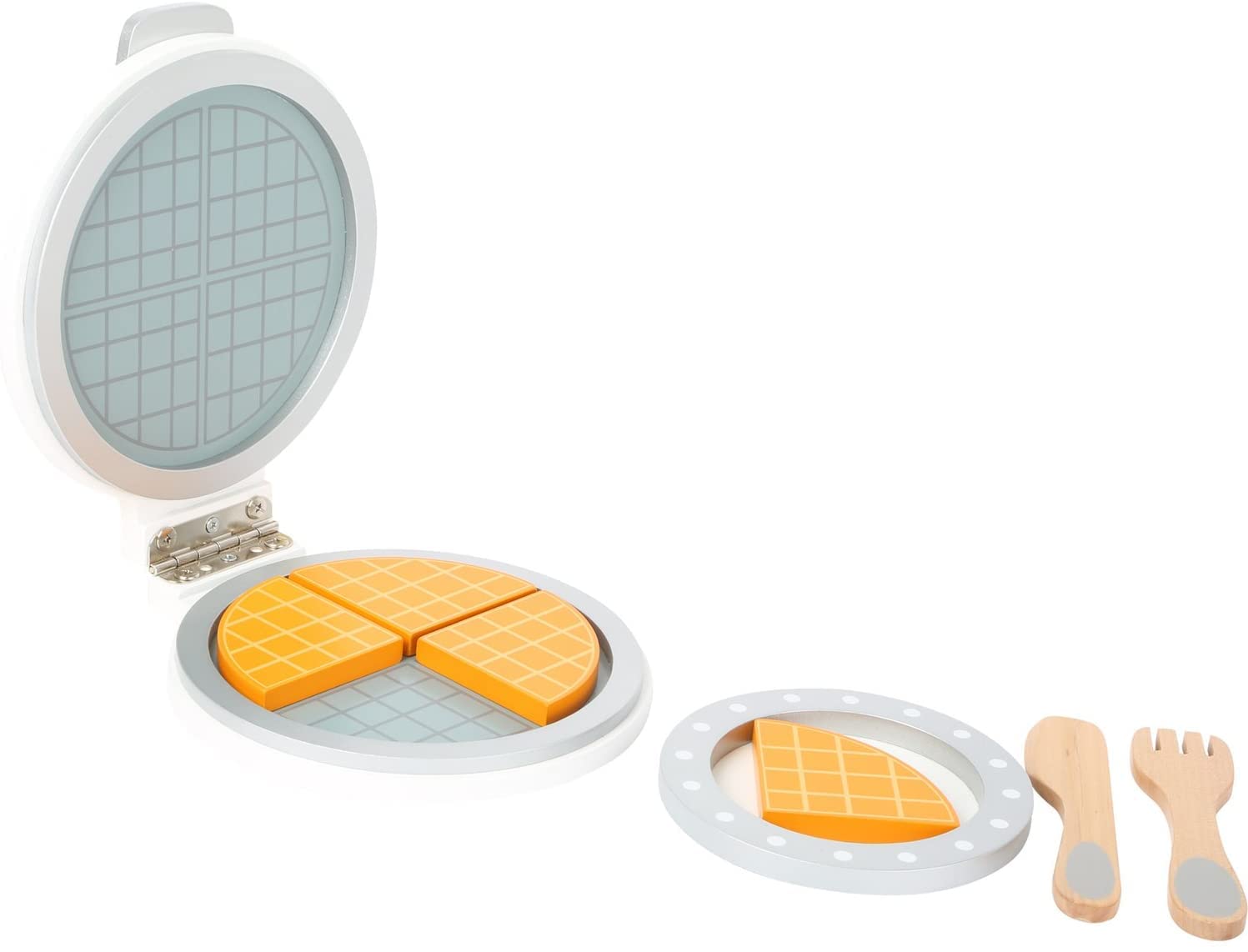 Small Foot Wooden Waffle Iron Playset with Waffles - Pretend Play Kitchen Toy for Kids - Perfect for Role Play, Montessori Learning & Toddler Educational Games