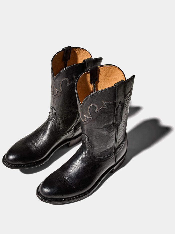 Lucchese CL6505.C2 Men's Sunset Roper Boots - Genuine Leather Western Cowboy Boots for Men in Black | Perfect for Rodeo, Country Dancing & Casual Wear