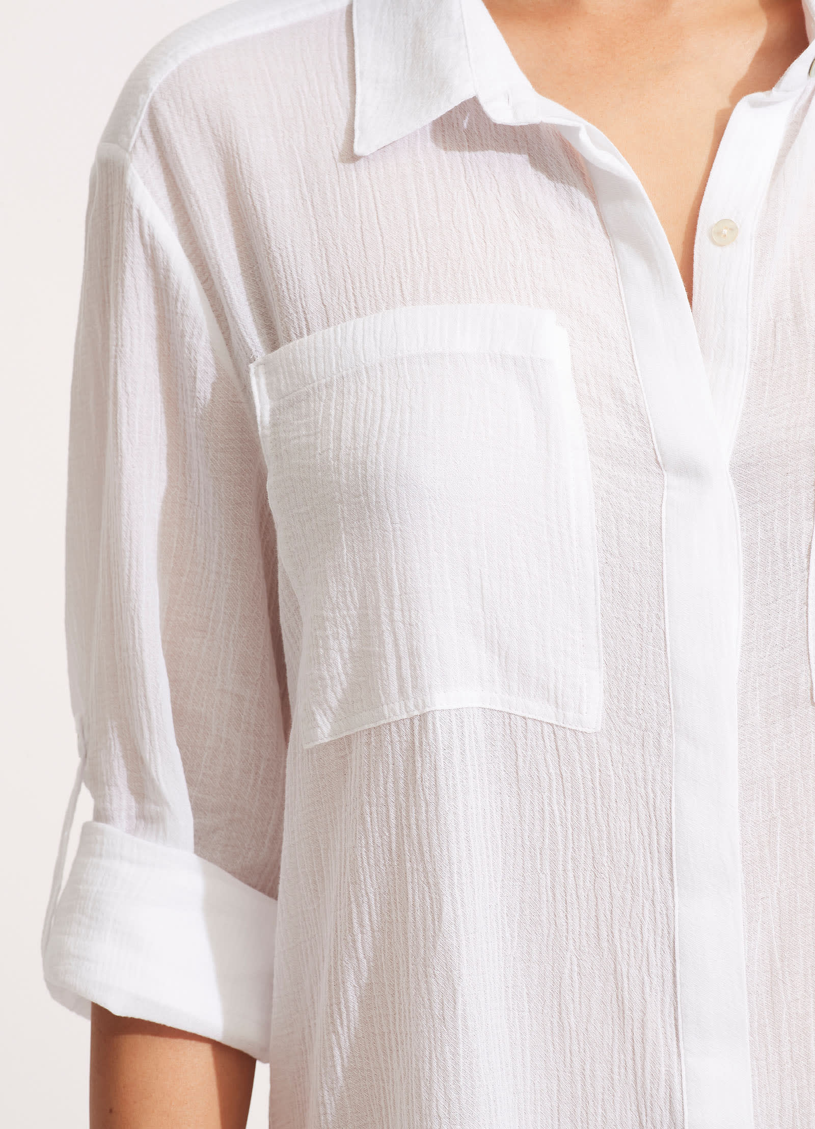 Men's White Crinkle Twill Beach Shirt - Breathable Summer Casual Button Down Shirt for Beach Vacation, Pool Party & Outdoor Activities