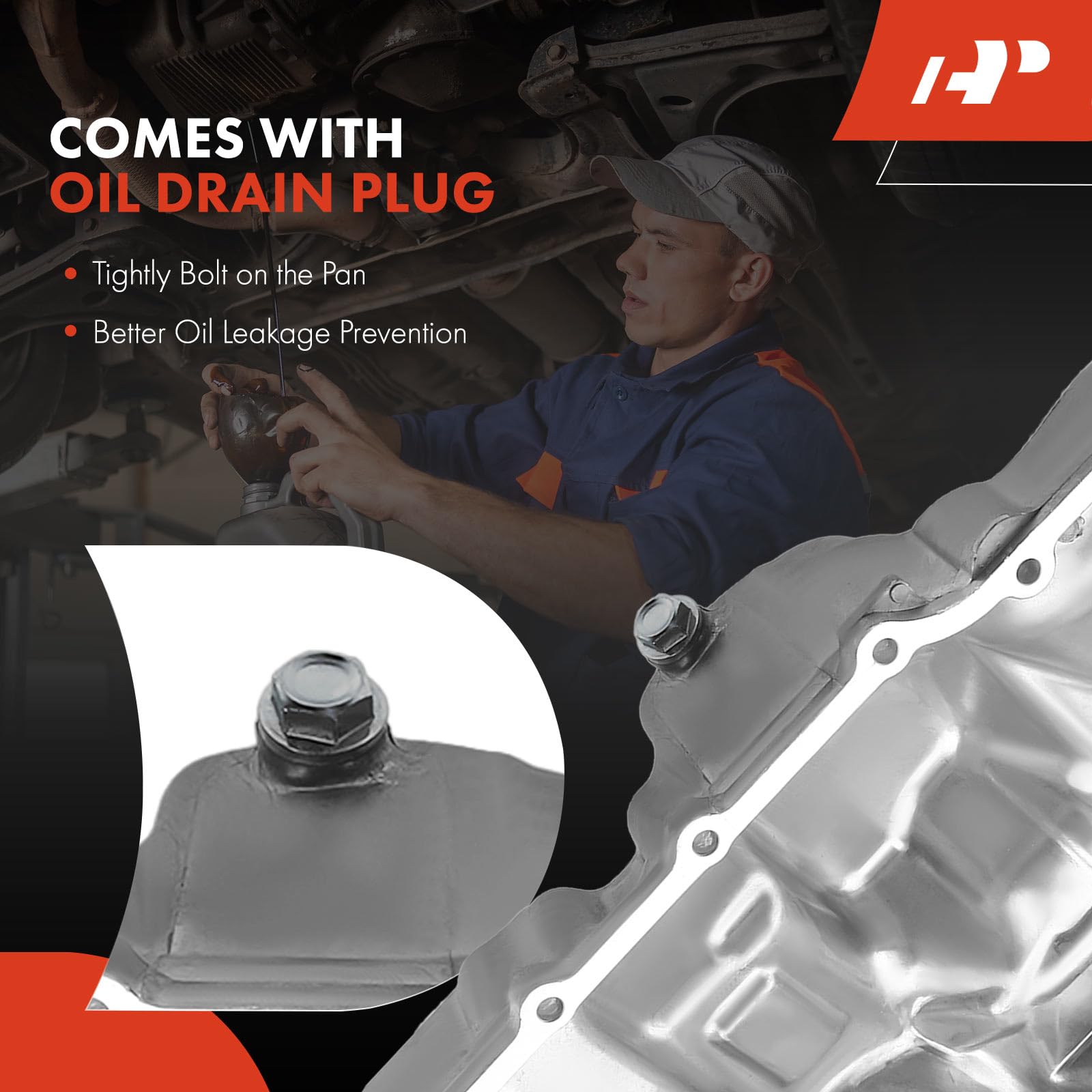 Premium Engine Oil Pan Sump with Drain Plug - Compatible with Honda Civic 2016-2020 2.0L L4 - Durable Replacement Part for Smooth Engine Performance & Easy Oil Changes