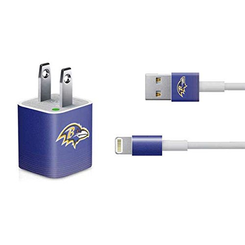 Official NFL Baltimore Ravens Breakaway Design Skinit Decal Skin Compatible with iPhone 5W USB Charger - Perfect for Football Fans & Phone Protection