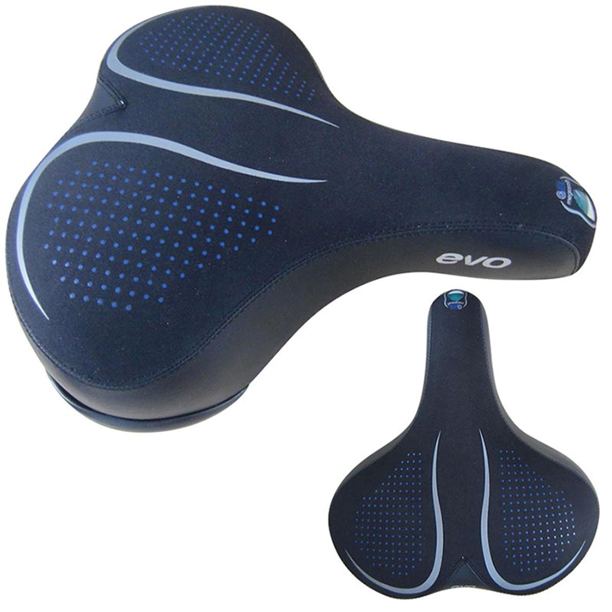 EVO MegaSoft Gel Comfort ES Lycra Bike Seat - Ultra Cushioned for Cruiser, Exercise & Comfort Biking - Perfect for Long Rides, Commuting & Indoor Cycling Workouts