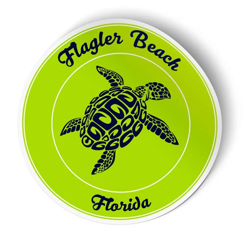 Squiddy Flagler Beach Florida Turtle Beach Vinyl Sticker Decal - 2.5