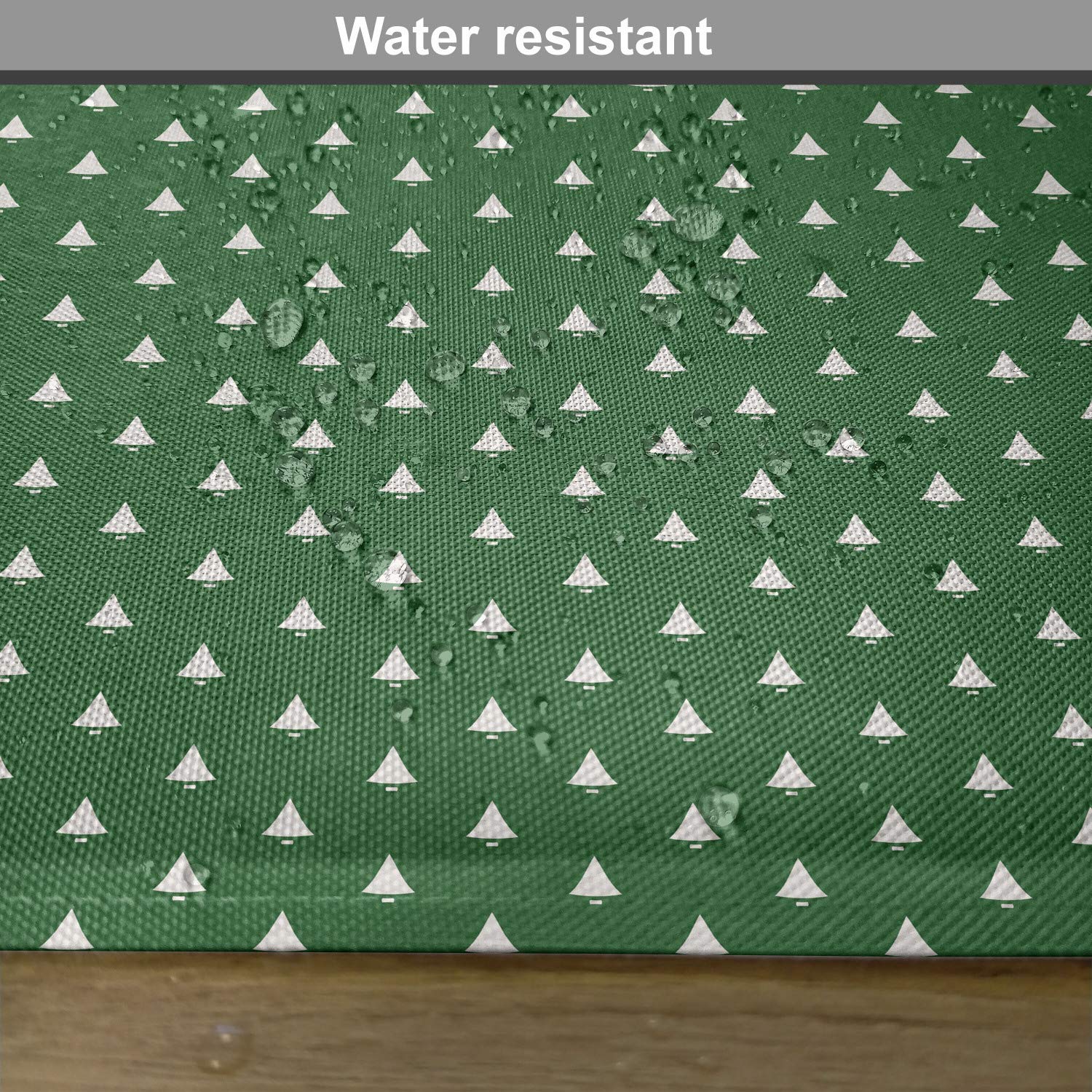 Ambesonne Christmas Place Mats Set of 4 - Hand Bells Pattern Washable Fabric Table Mats for Dining Room & Kitchen Decor - Green and White Holiday Table Setting for Christmas & New Year's Eve Celebrations