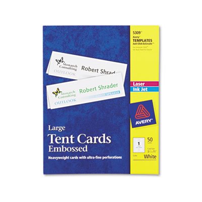 Premium White Embossed Tent Card - 3.5