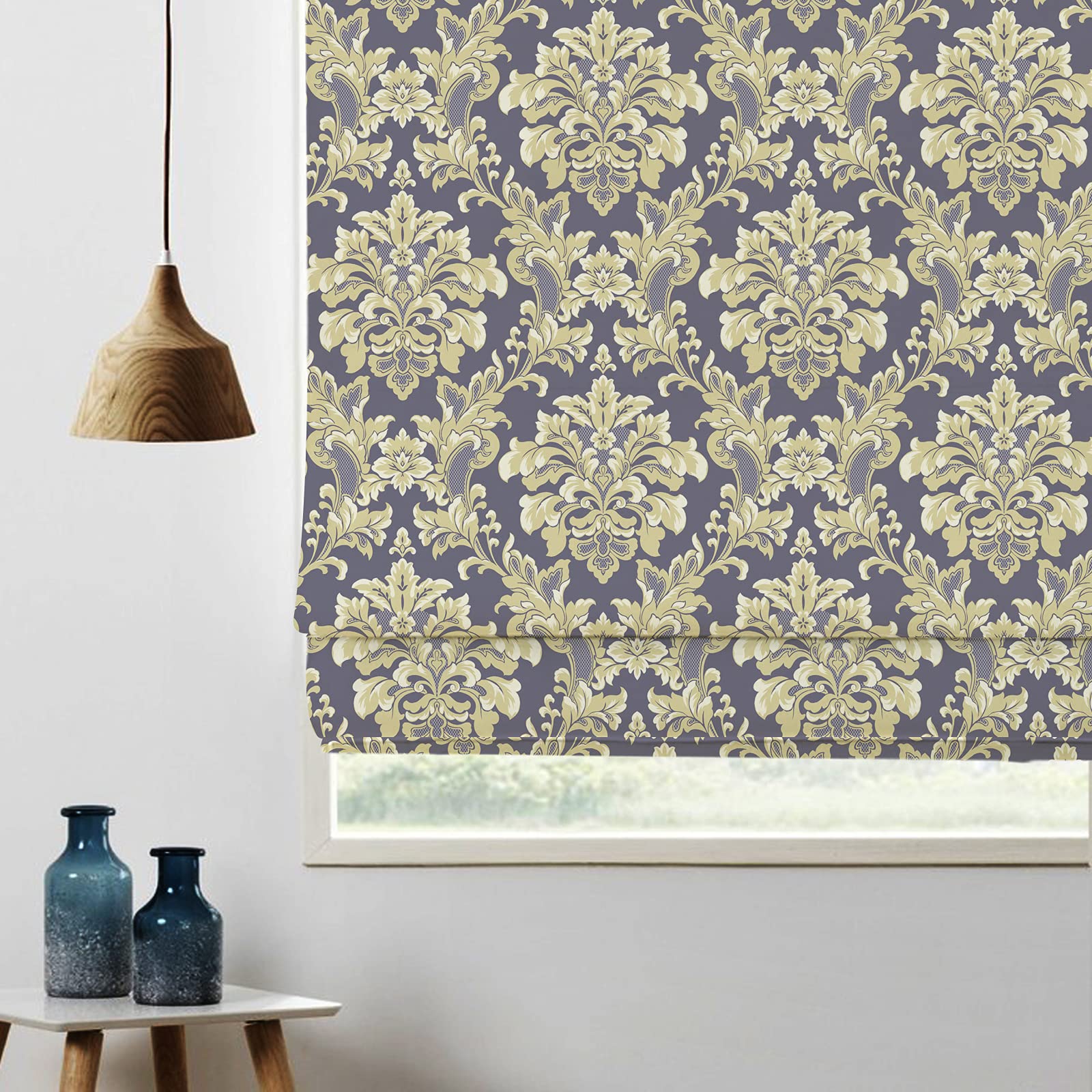 Custom Blackout & Light Filtering Roman Shades for Windows - Thermal Insulated Fabric Blinds for Doors, French Doors & Kitchen - Perfect for Bedrooms, Living Rooms & Home Offices