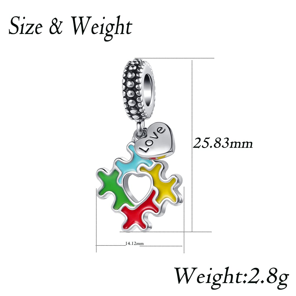 Autism Puzzle Piece Necklace - ASD Awareness Charm for Granddaughter (Gift Idea)