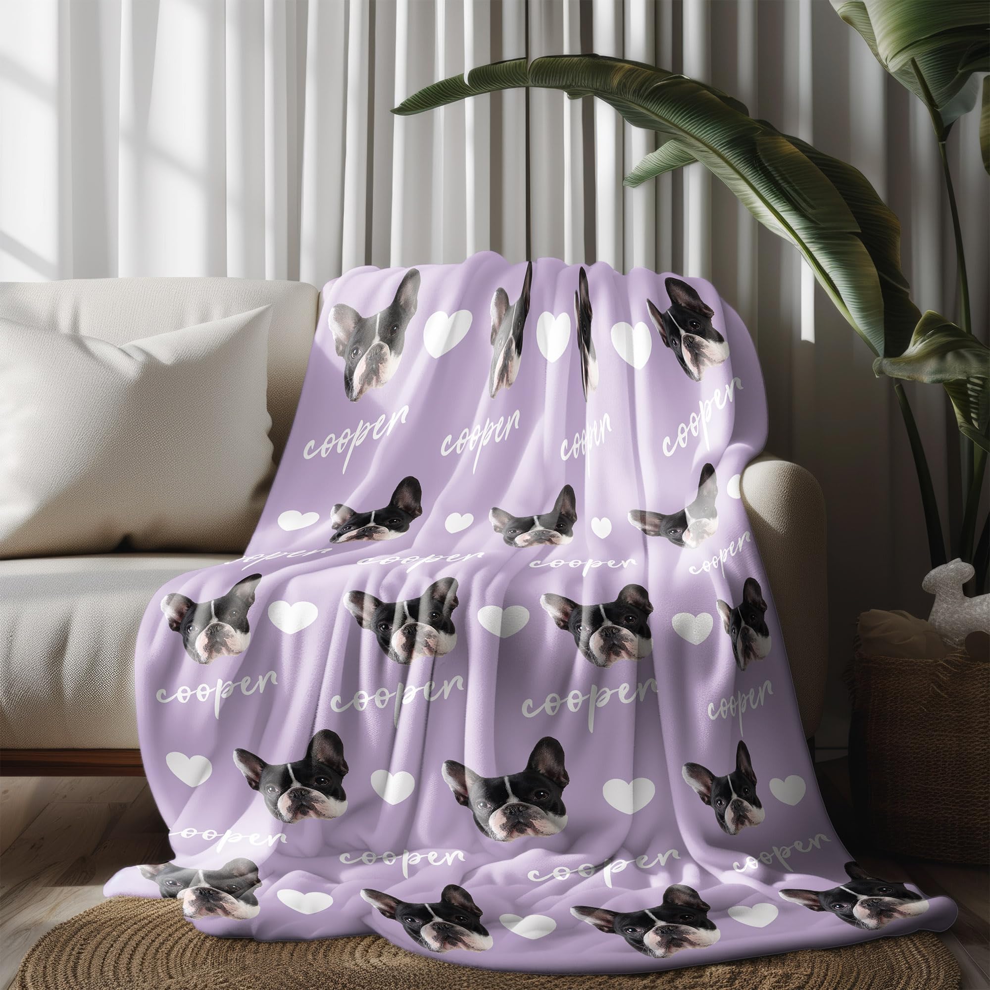 Custom Pet Blanket with Photo - Personalized Pet Blanket for Cats & Dogs - Soft Fleece Blanket with Custom Image - Perfect for Pet Lovers, Home Decor, and Cozy Gifts