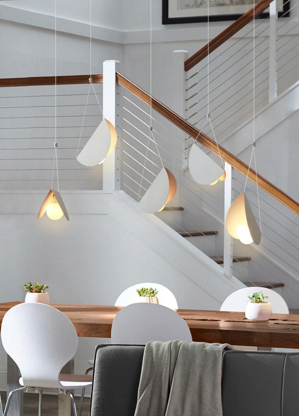 Modern Glider Pendant Light - Sleek Hanging Fixture for Kitchen Island, Dining Room & Bedroom - Adjustable Height LED Chandelier with Industrial Design
