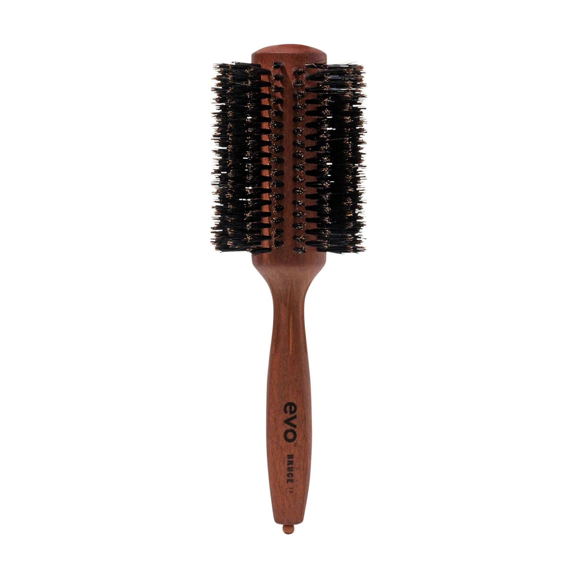 EVO Bruce Natural Radial Hair Brush - Boar Bristle Brush for Smoothing, Styling & Shine | Perfect for Detangling, Blowouts & Salon-Quality Hair Care at Home