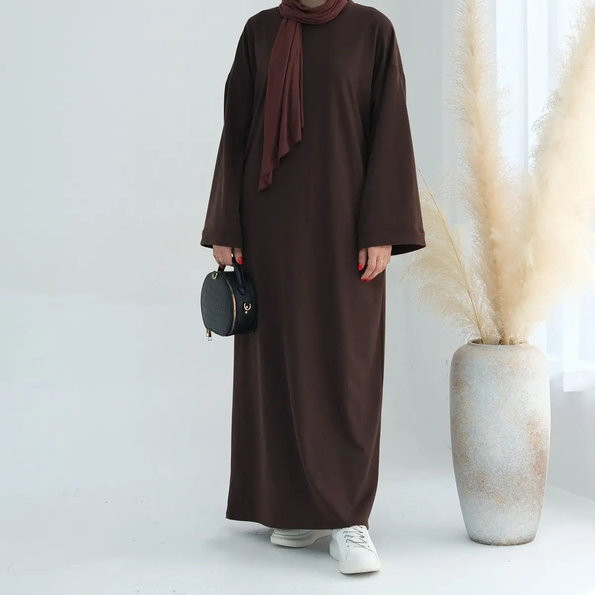 Elegant Solid Color Plain Abaya Dress for Women - Modest Muslim Prayer Dress - Perfect for Daily Wear, Prayer & Special Occasions