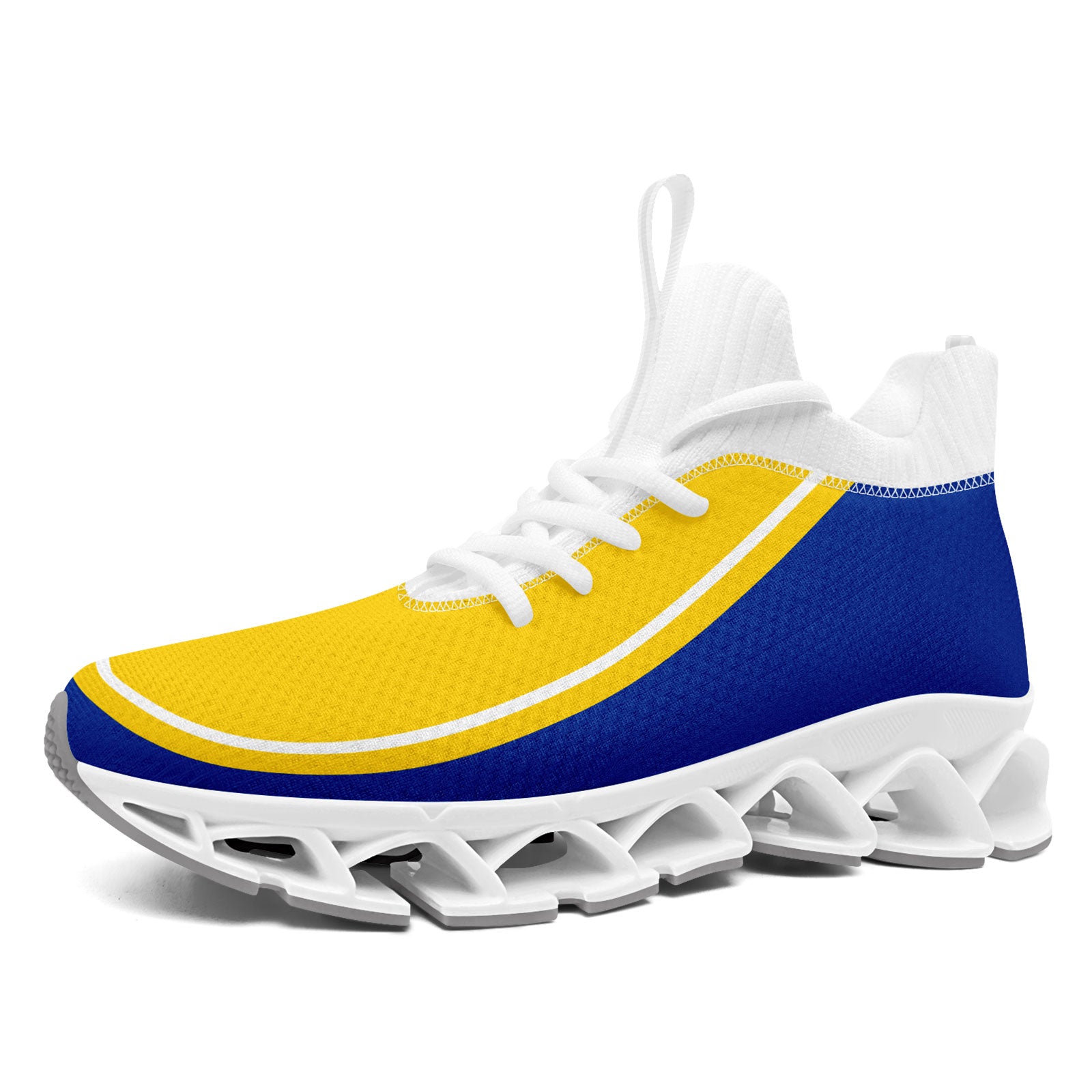 Custom Blue & Yellow Maxsoul Personalized Sneakers - Lightweight Comfortable Running Shoes for Men & Women | Perfect for Gym, Jogging & Casual Wear (Model: FN030XD D020388)