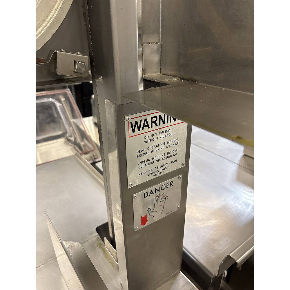 Used Hollymatic Hi Yield 16 5000 3 HP Commercial Meat Saw with 126-Inch Blade - Perfect for Butcher Shops, Delis & Meat Processing