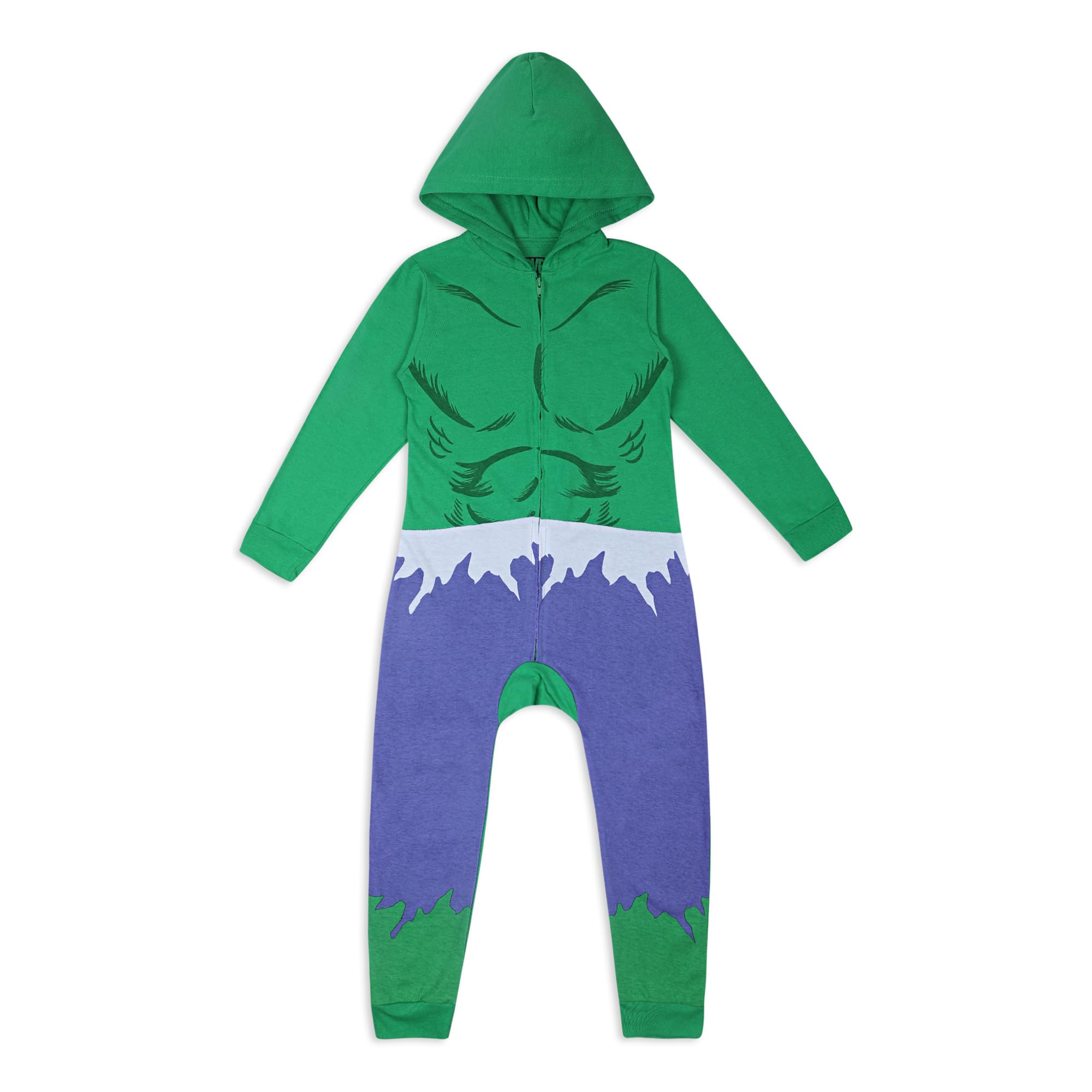 Marvel Superhero Boys Zip-Up Hooded Coverall - Hulk, Captain America, Iron Man, Spider-Man for Infants & Toddlers | Cute Baby Jumpsuit for Playtime, Costume Party & Photo Shoots