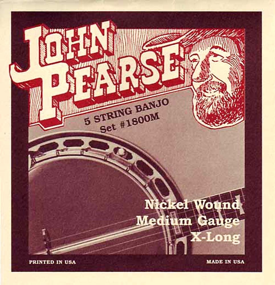 John Pearse P1800M Bronze Acoustic Guitar Strings - Medium Gauge (12-54) for Warm Tone & Longevity | Perfect for Folk, Blues & Fingerstyle Playing