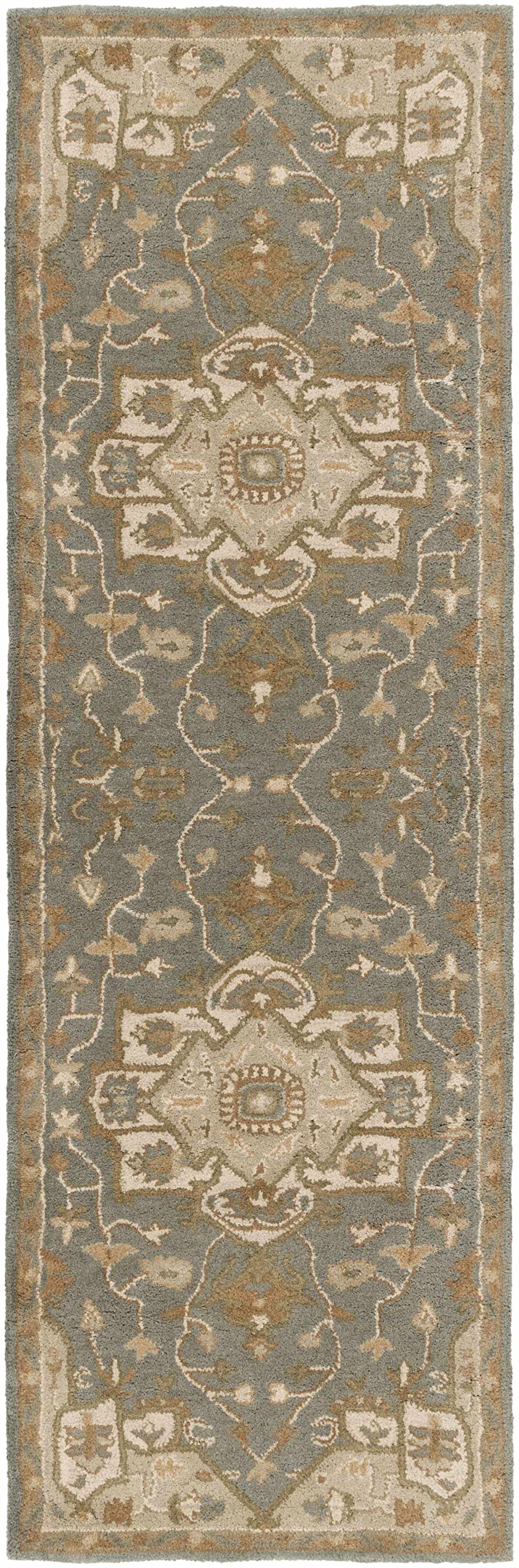 Hauteloom Broomfield Wool Area Rug for Living Room & Bedroom - Traditional Gray, Brown, Beige - 6' Round - Soft & Durable Handmade Rug for Cozy Home Decor