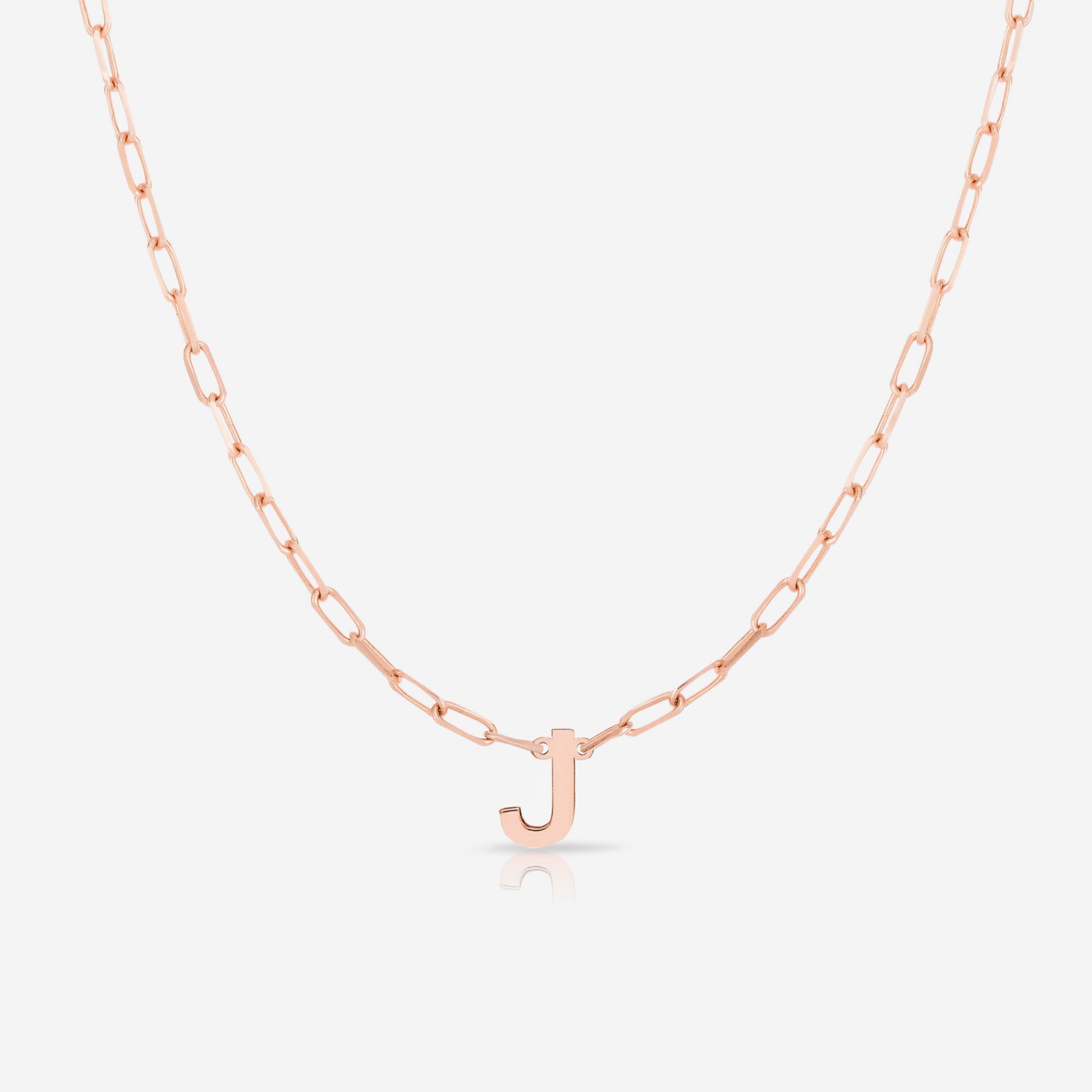 Block Initial Pendant with Link Chain Necklace - Personalized Name Jewelry for Women, Gift for Her, Birthday, Anniversary, Valentine's Day - Perfect for Layering, Everyday Wear & Special Occasions