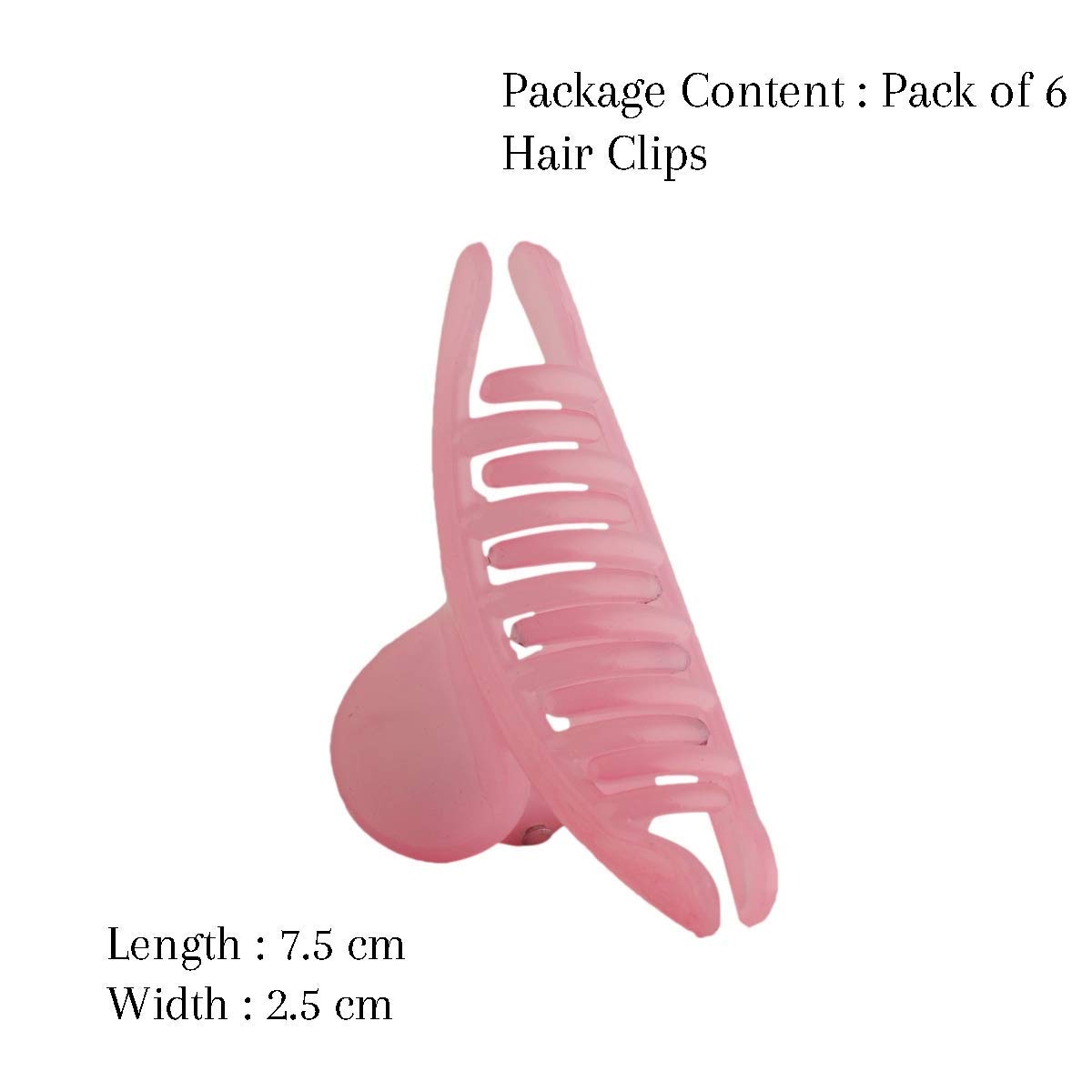 SIYAA Medium Plastic Hair Clutch for Women - Trendy Hair Clip Set of 6 | Hair Claw Clips for Ponytails, Buns & Updos | Perfect for Work, Gym & Everyday Styling
