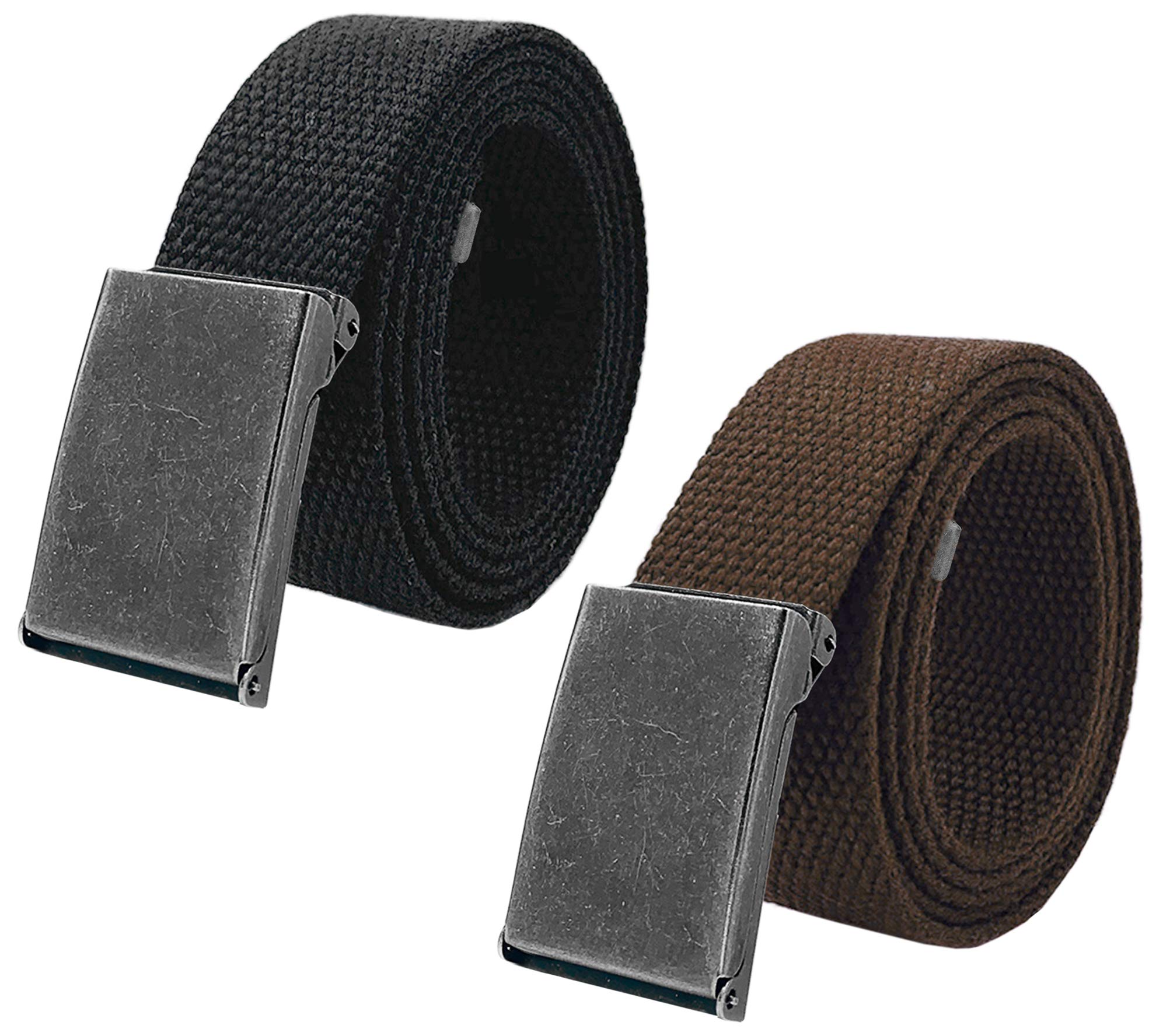 Distressed Silver Flip Top Military Belt Buckle with Canvas Web Belt for Boys School Uniform - Perfect for School, Cosplay, and Vintage Style Outfits