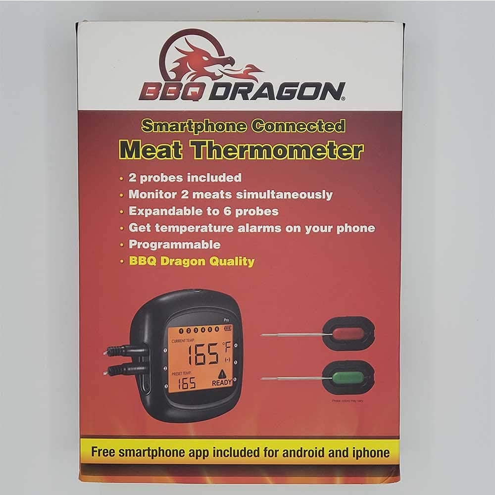 BBQ Dragon Wireless Bluetooth Meat Thermometer for Grilling & Smoking – 6-Channel Smart Grill Thermometer with 2 Probes – Perfect for Outdoor BBQ, Smoking, Roasting & Sous Vide Cooking
