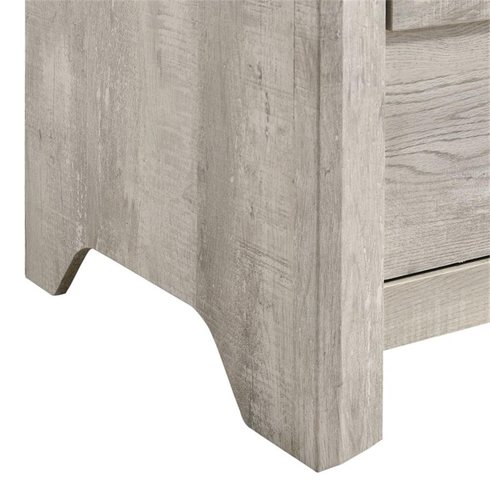 Picket House Furnishings Keely 2-Drawer White Nightstand - Modern Bedside Table for Bedroom, Guest Room & Nursery Storage