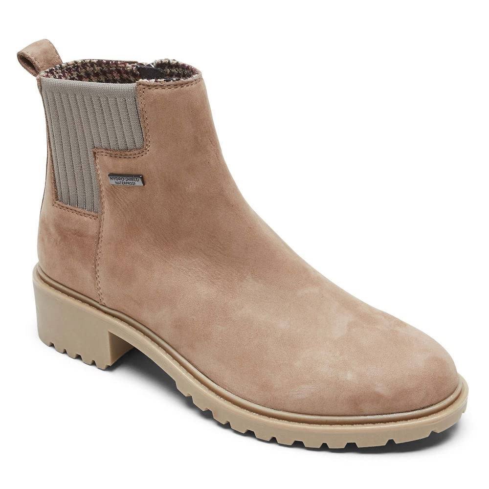 Rockport Women's Ryleigh Gore Chelsea Waterproof Boots - Comfortable Slip-Resistant Ankle Boots for Walking, Work & Winter Weather