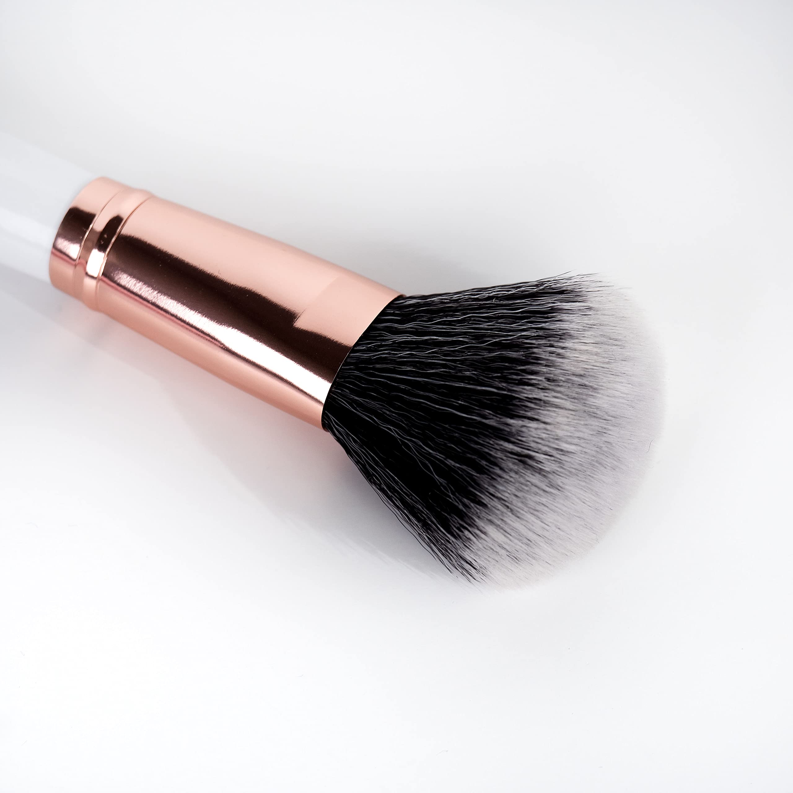Premium Powder Brush - Soft & Fluffy Makeup Brush for Face, Cheeks & Contouring | Pink & Gold Handle | Ideal for Loose & Pressed Powder, Foundation & Blending (Perfect for Travel & Professional Makeup Kits)