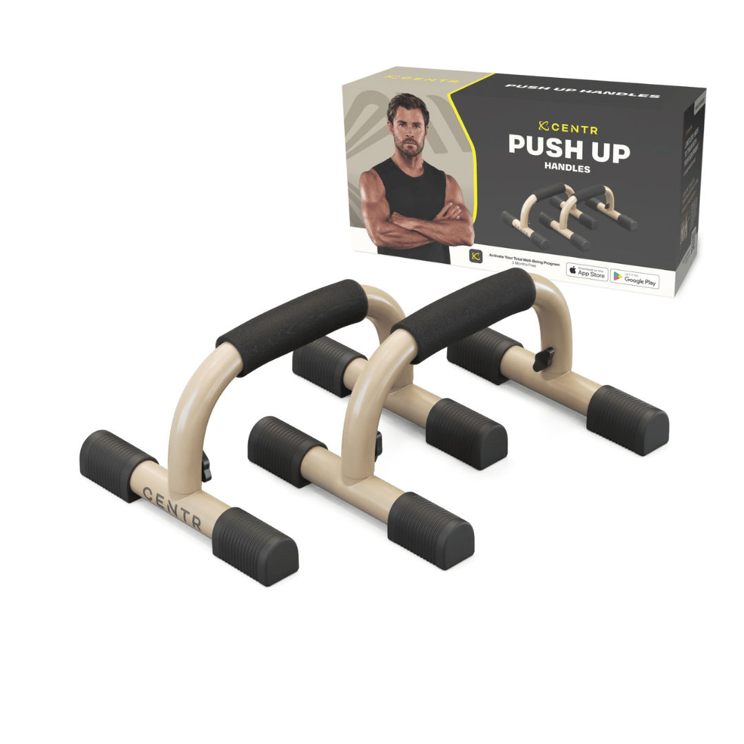 Centr Push Up Handles for Home Gym - Non-Slip Workout Equipment for Strength Training & Chest Exercises - Perfect for Home Fitness, CrossFit & Bodyweight Training